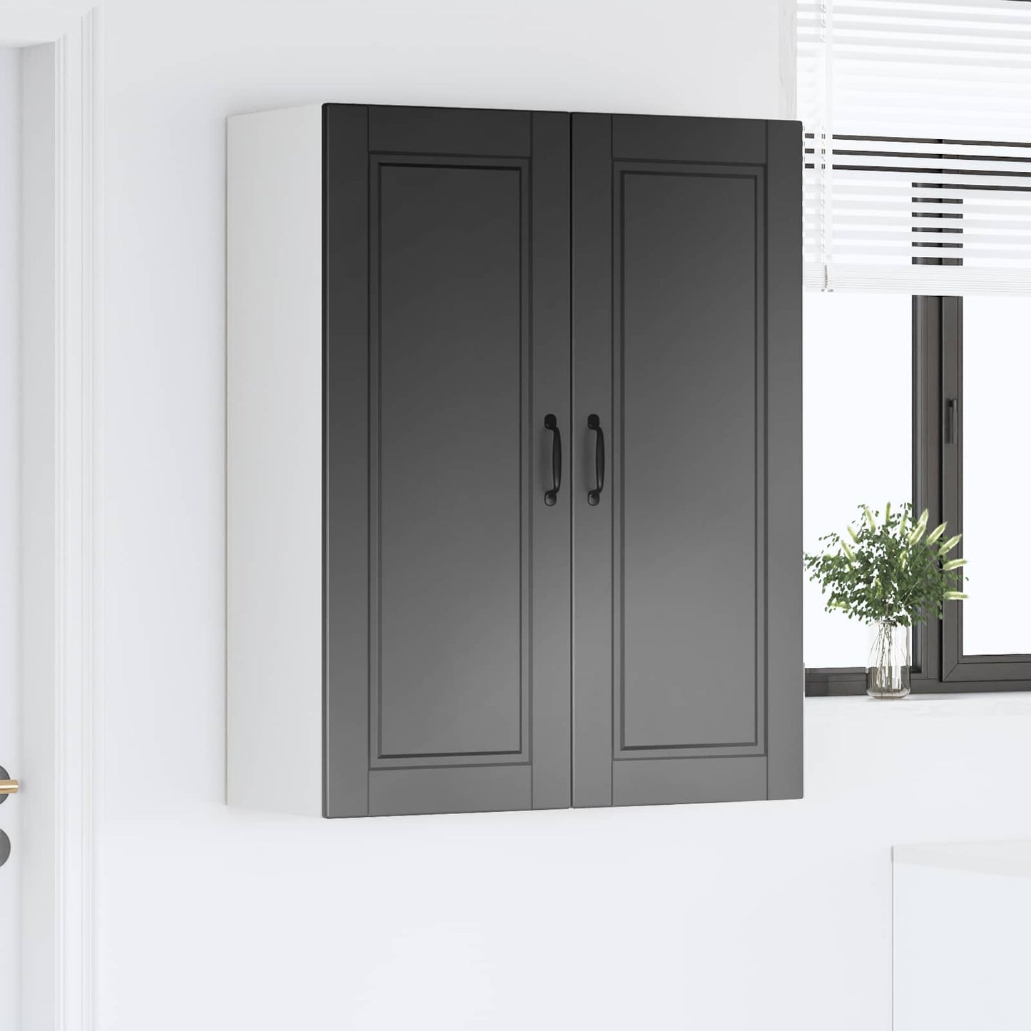 Wandschrank PORTO Schwarz 80 x 31 x 100 cm Holzwerkstoff