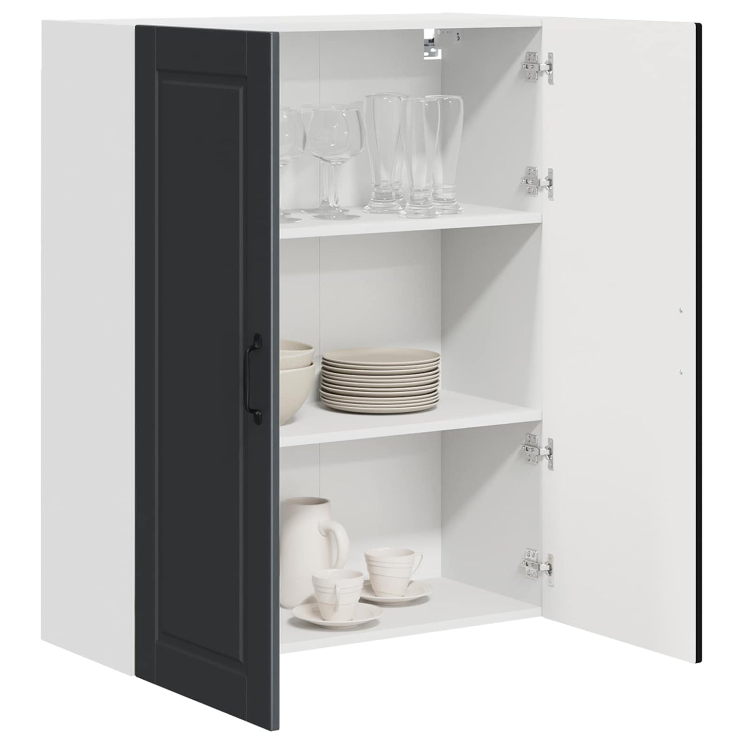 Wandschrank PORTO Schwarz 80 x 31 x 100 cm Holzwerkstoff