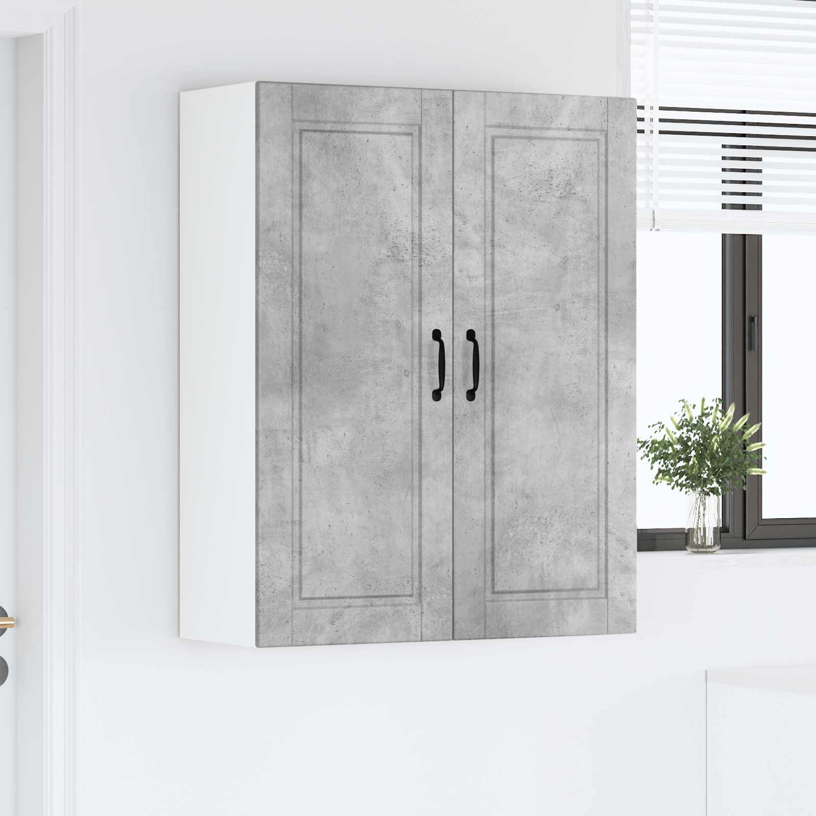 Wandschrank PORTO Beton Grau 80 x 31 x 100 cm Holzwerkstoff
