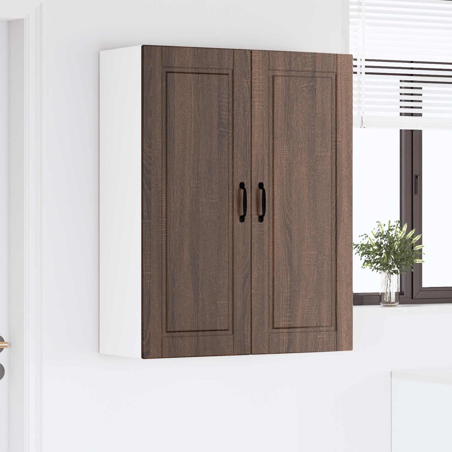 Wandschrank PORTO Braun Eichen-Optik 80 x 31 x 100 cm