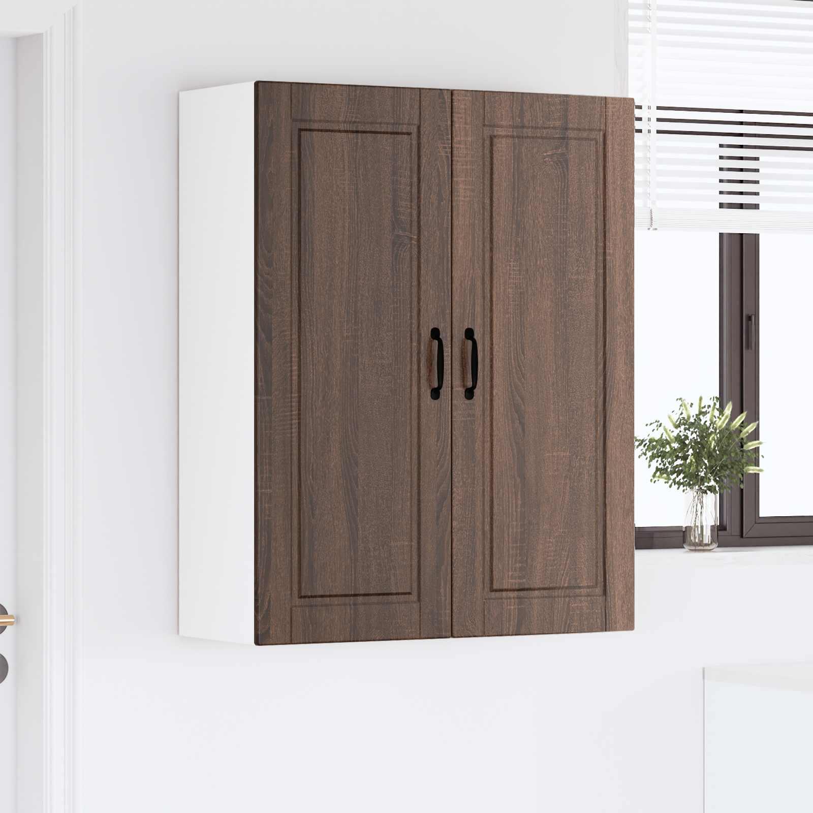 Wandschrank PORTO Braun Eichen-Optik 80 x 31 x 100 cm