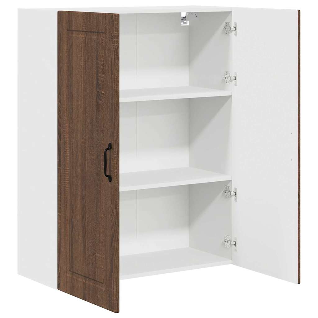 Küchenwandschrank mit Regal Braun Eichen-Optik 80 x 31 x 100 cm