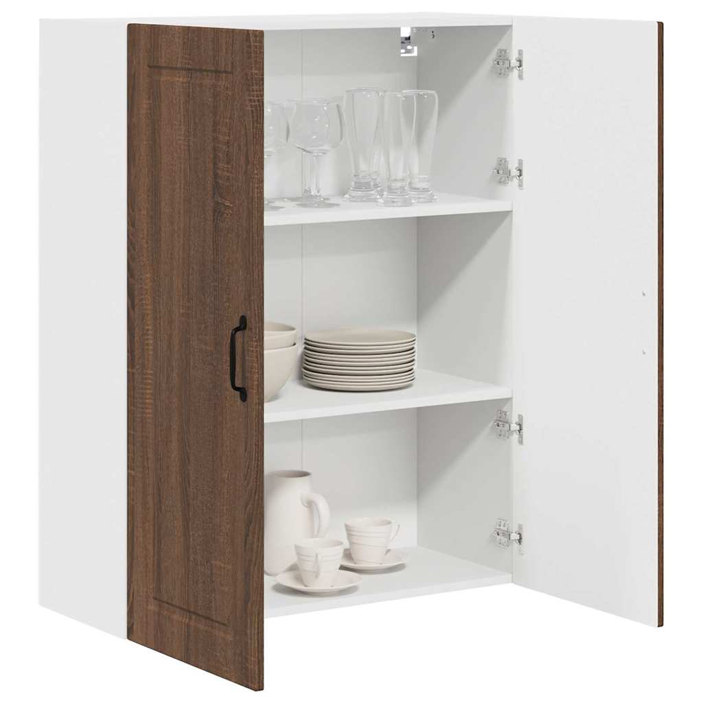 Küchenwandschrank mit Regal Braun Eichen-Optik 80 x 31 x 100 cm