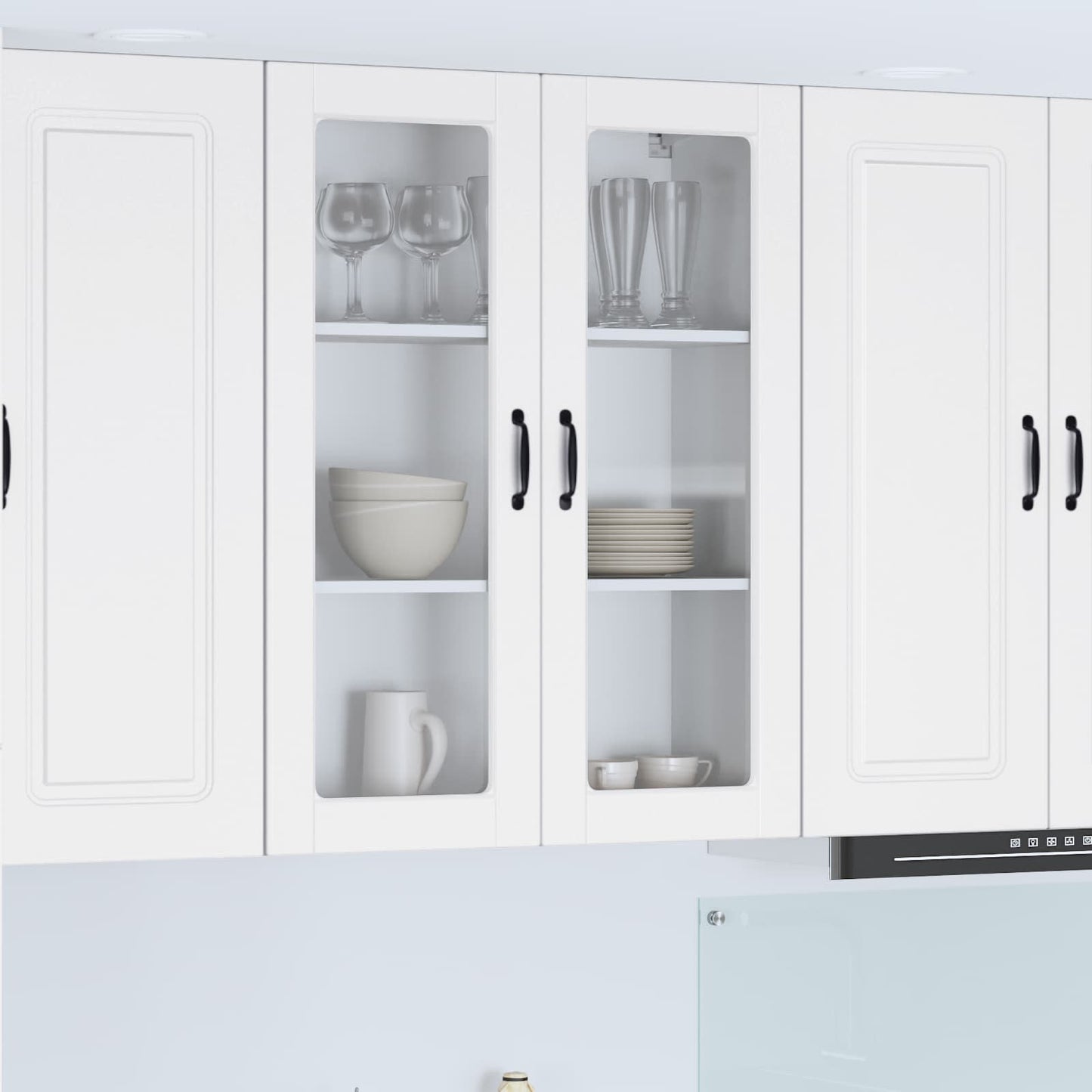 Wandglas-Schrank PORTO Weiß 80 x 31 x 100 cm Holzwerkstoff