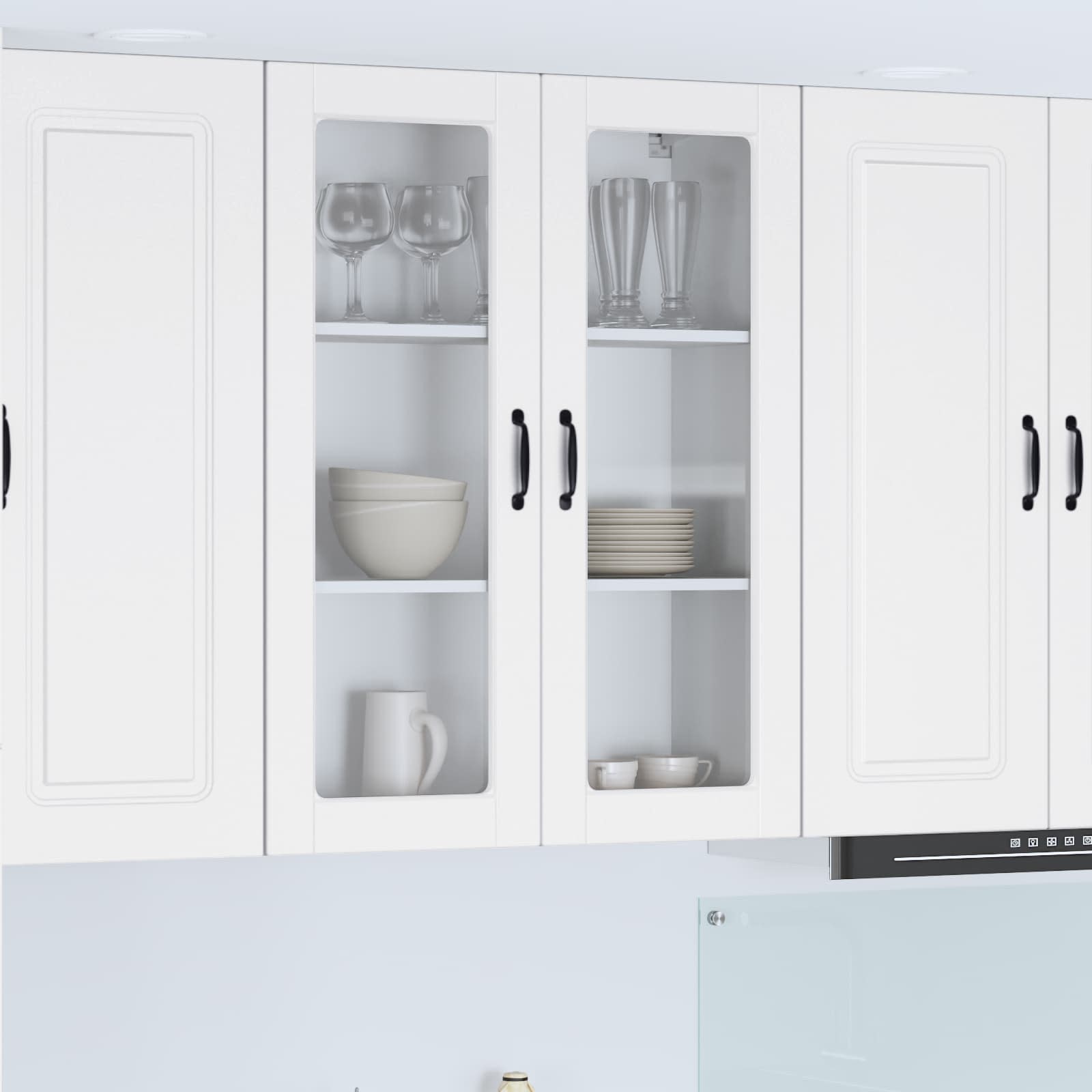 Wandglas-Schrank PORTO Weiß 80 x 31 x 100 cm Holzwerkstoff