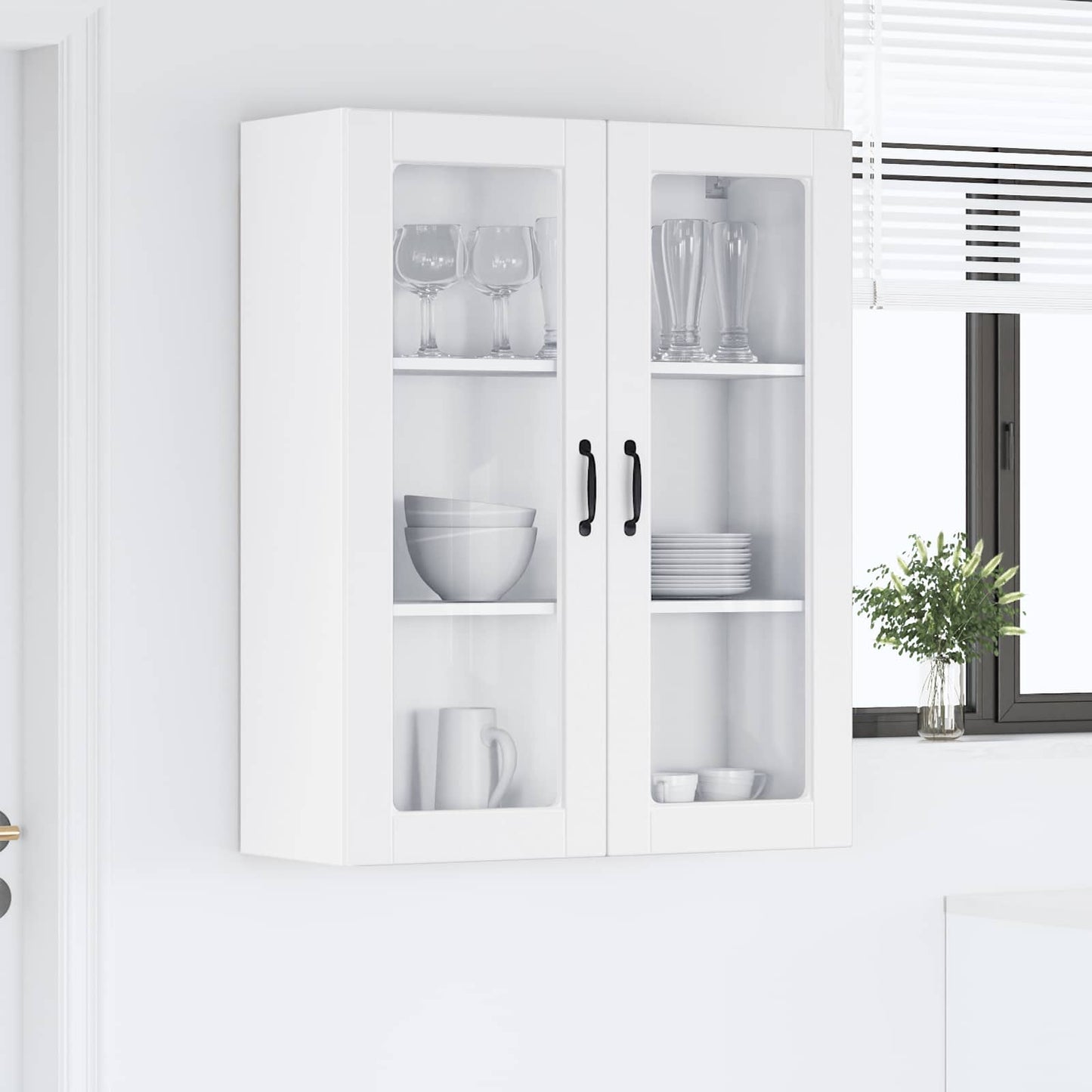 Wandglas-Schrank PORTO Weiß 80 x 31 x 100 cm Holzwerkstoff