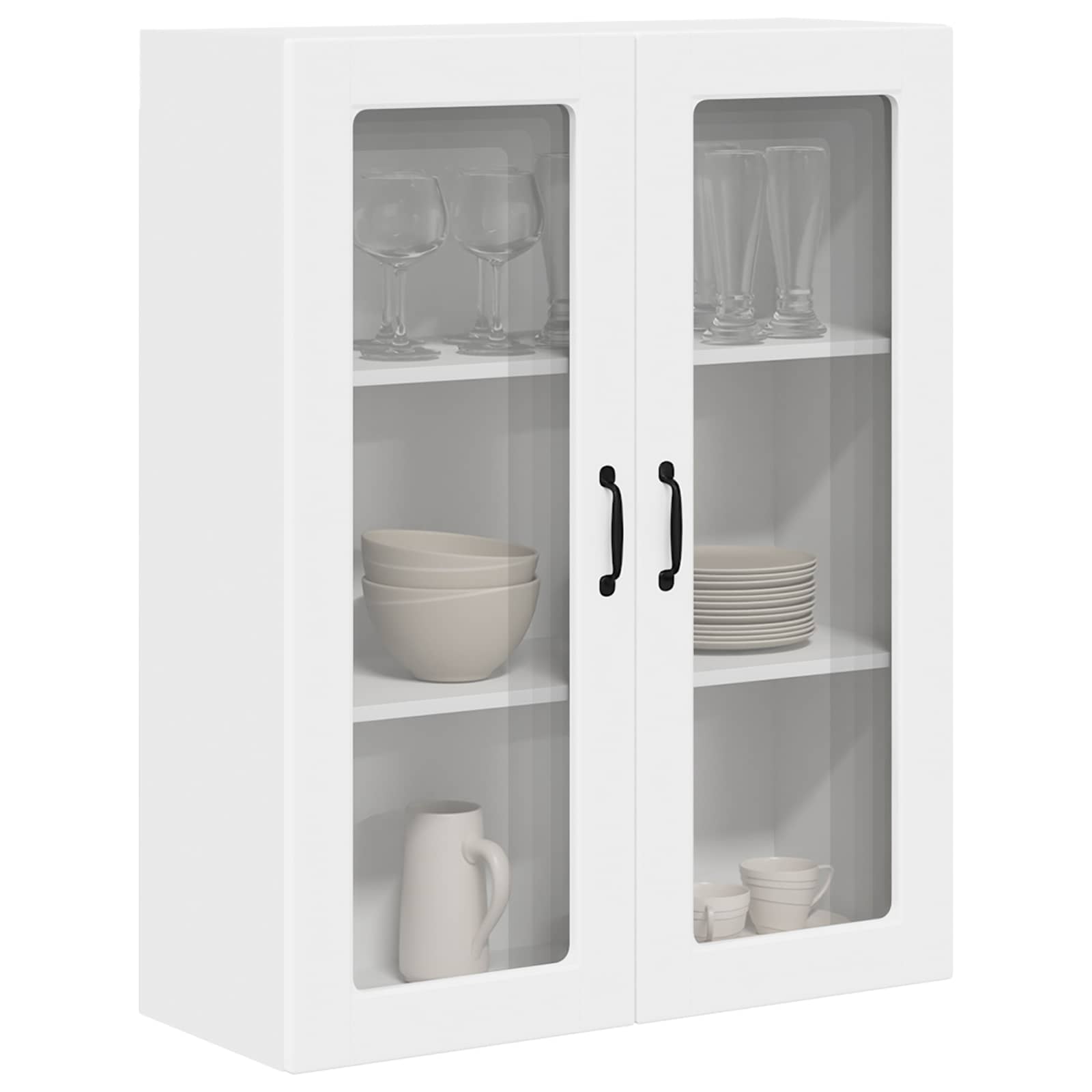 Wandglas-Schrank PORTO Weiß 80 x 31 x 100 cm Holzwerkstoff