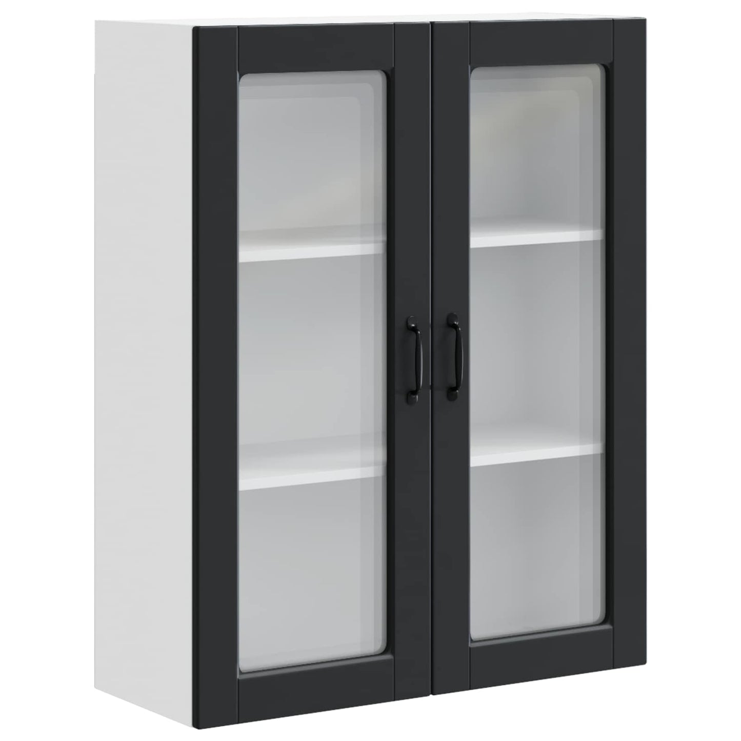 Wandglas-Schrank PORTO Schwarz 80 x 31 x 100 cm Holzwerkstoff