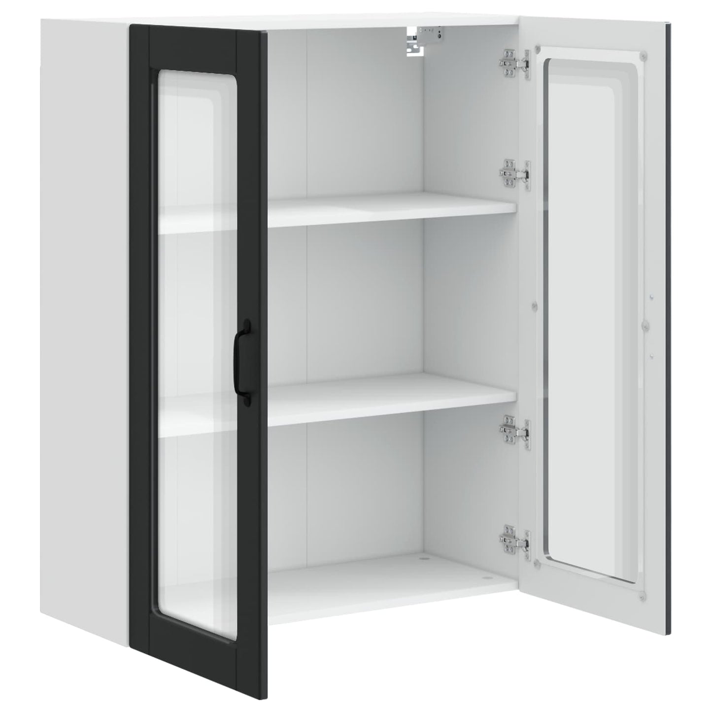 Wandglas-Schrank PORTO Schwarz 80 x 31 x 100 cm Holzwerkstoff