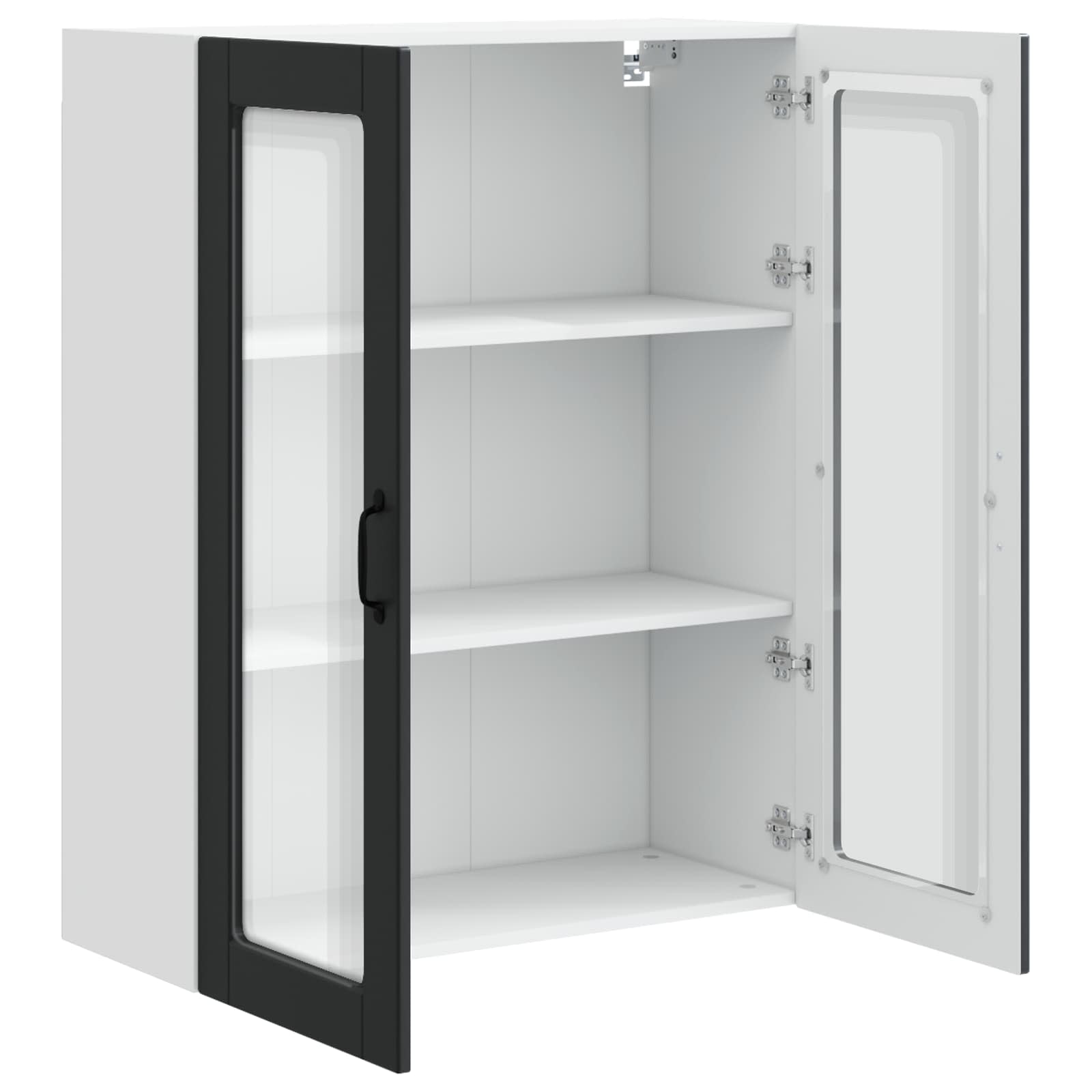 Wandglas-Schrank PORTO Schwarz 80 x 31 x 100 cm Holzwerkstoff