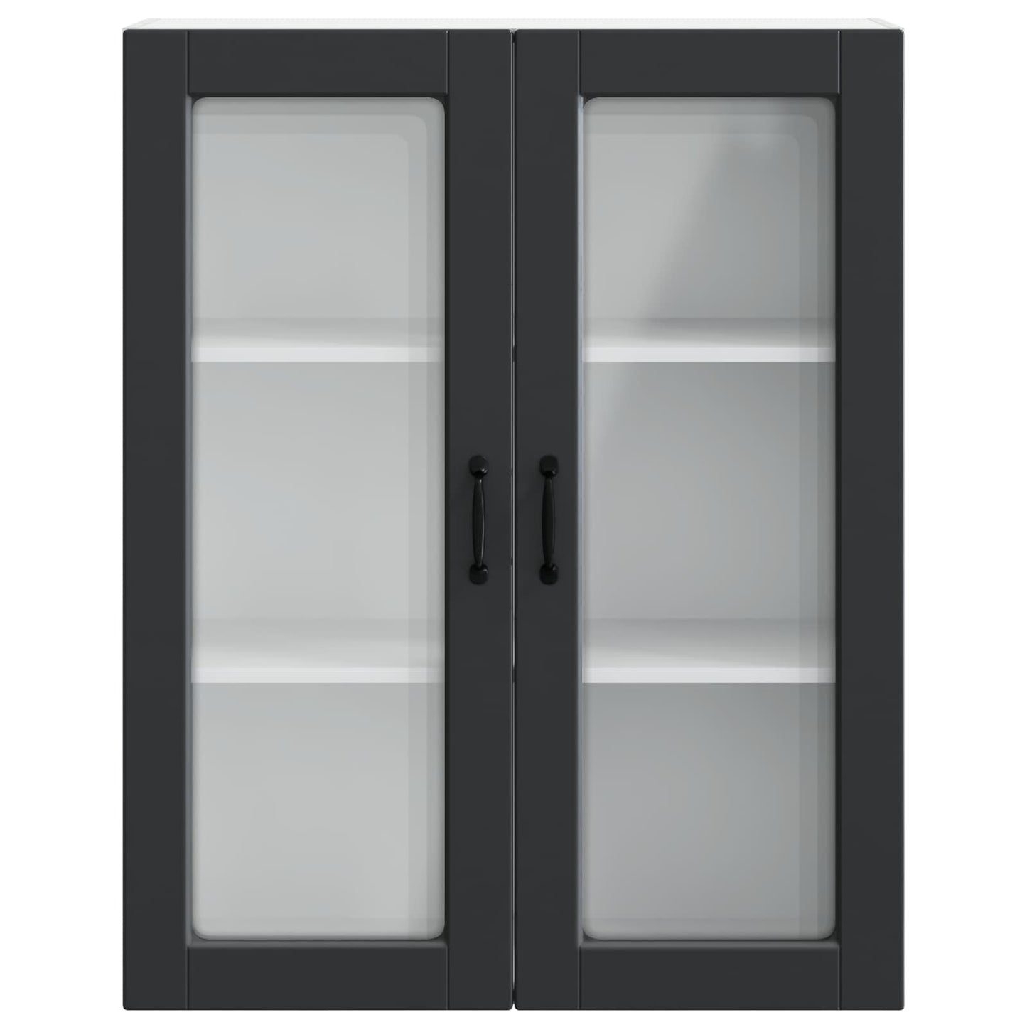 Wandglas-Schrank PORTO Schwarz 80 x 31 x 100 cm Holzwerkstoff