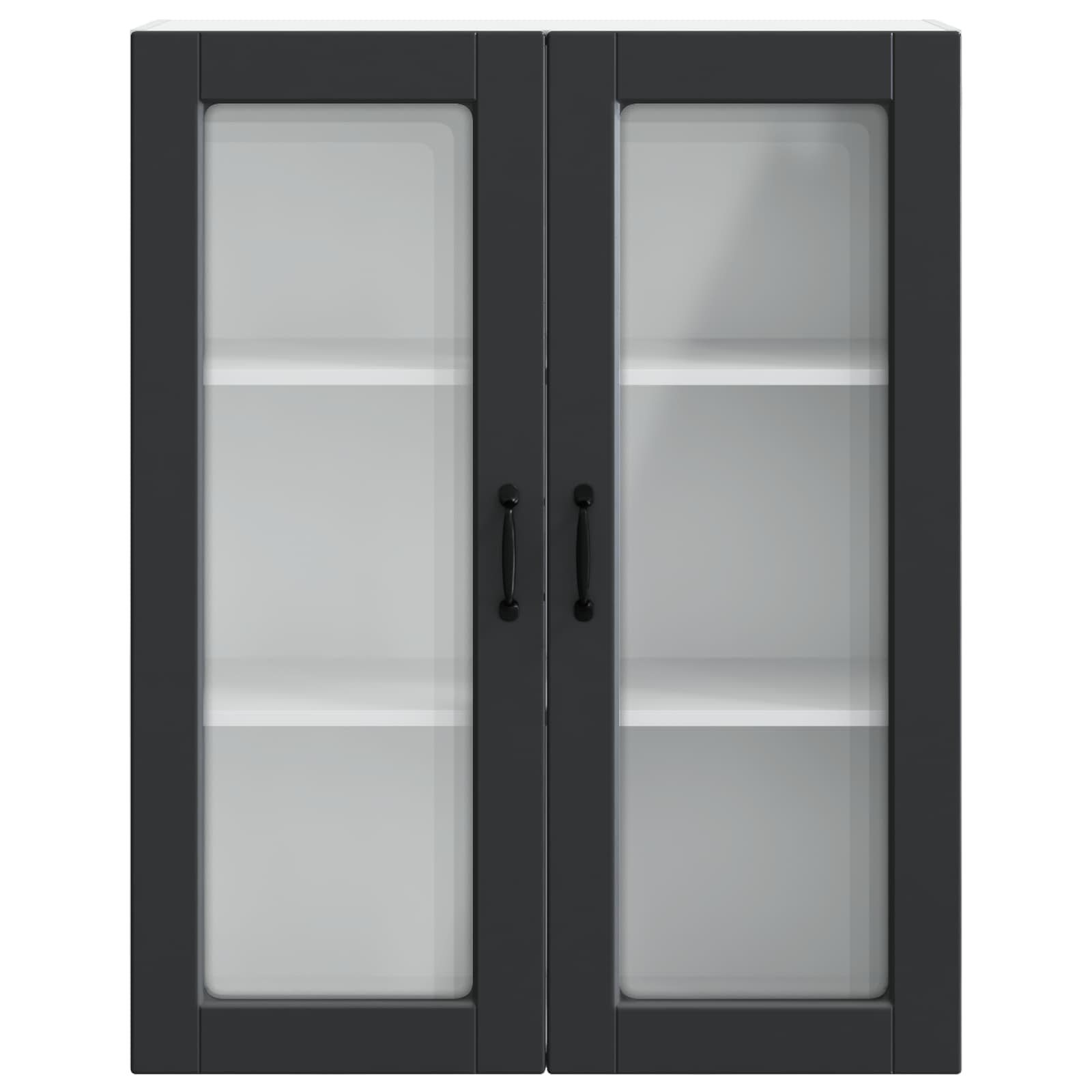 Wandglas-Schrank PORTO Schwarz 80 x 31 x 100 cm Holzwerkstoff