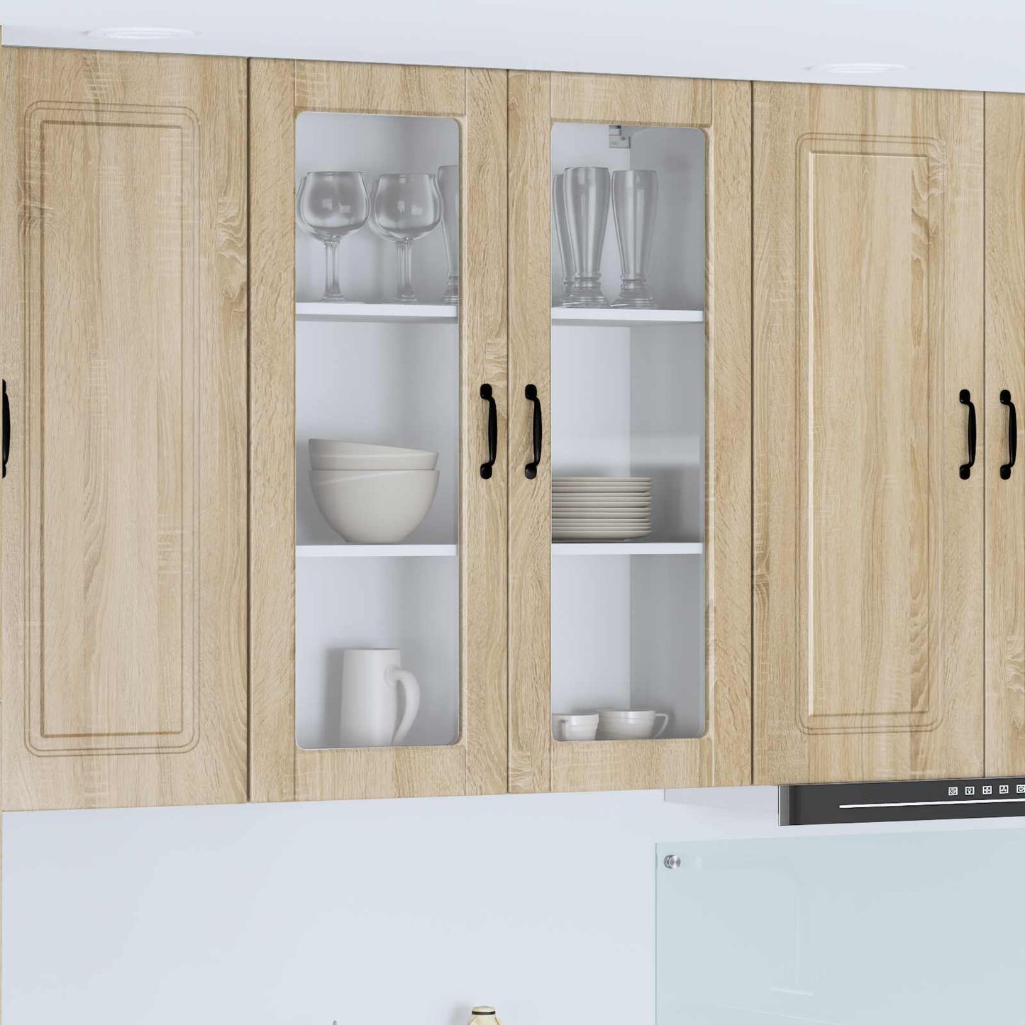 Wandglas-Schrank PORTO Sonoma-Eiche 80 x 31 x 100 cm