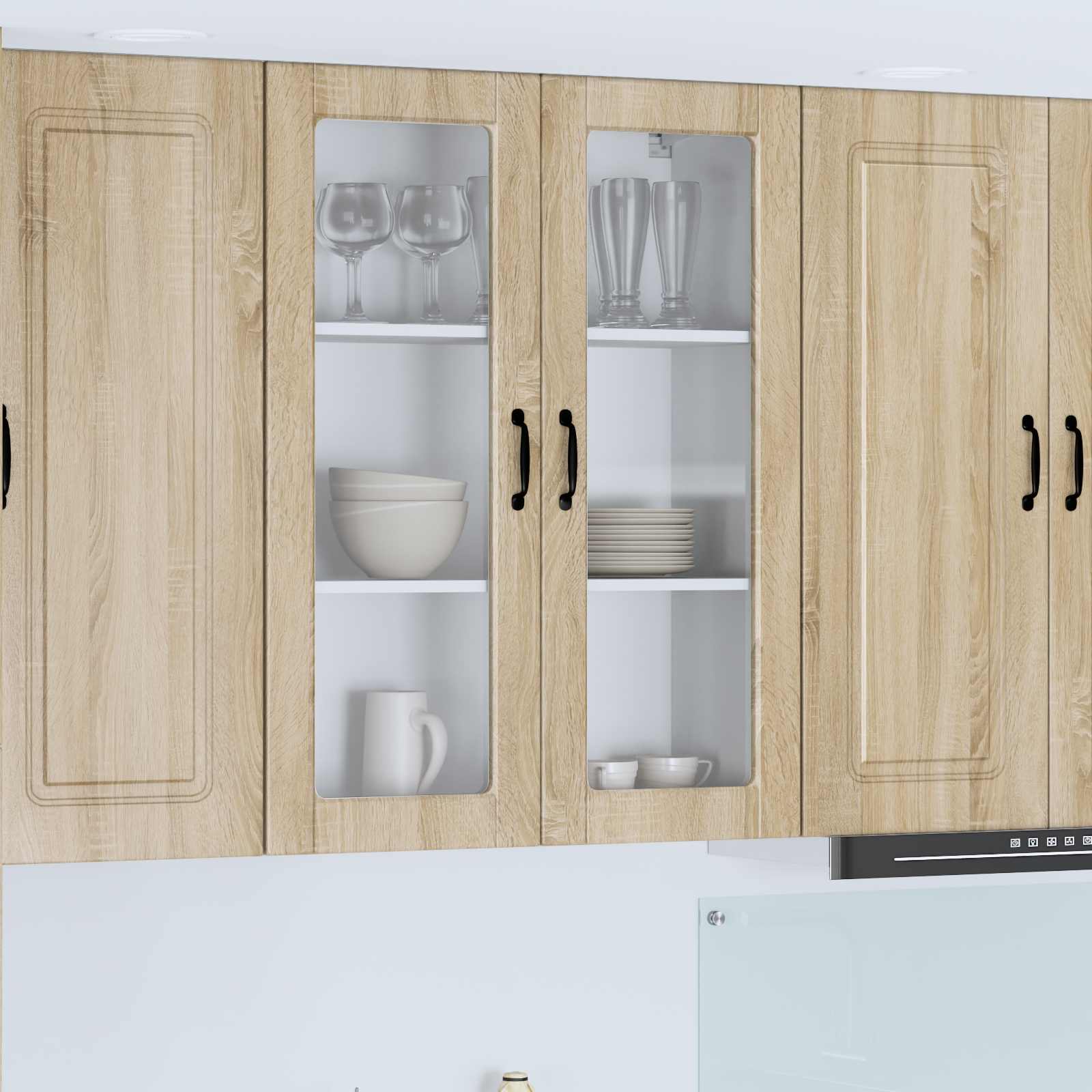 Wandglas-Schrank PORTO Sonoma-Eiche 80 x 31 x 100 cm