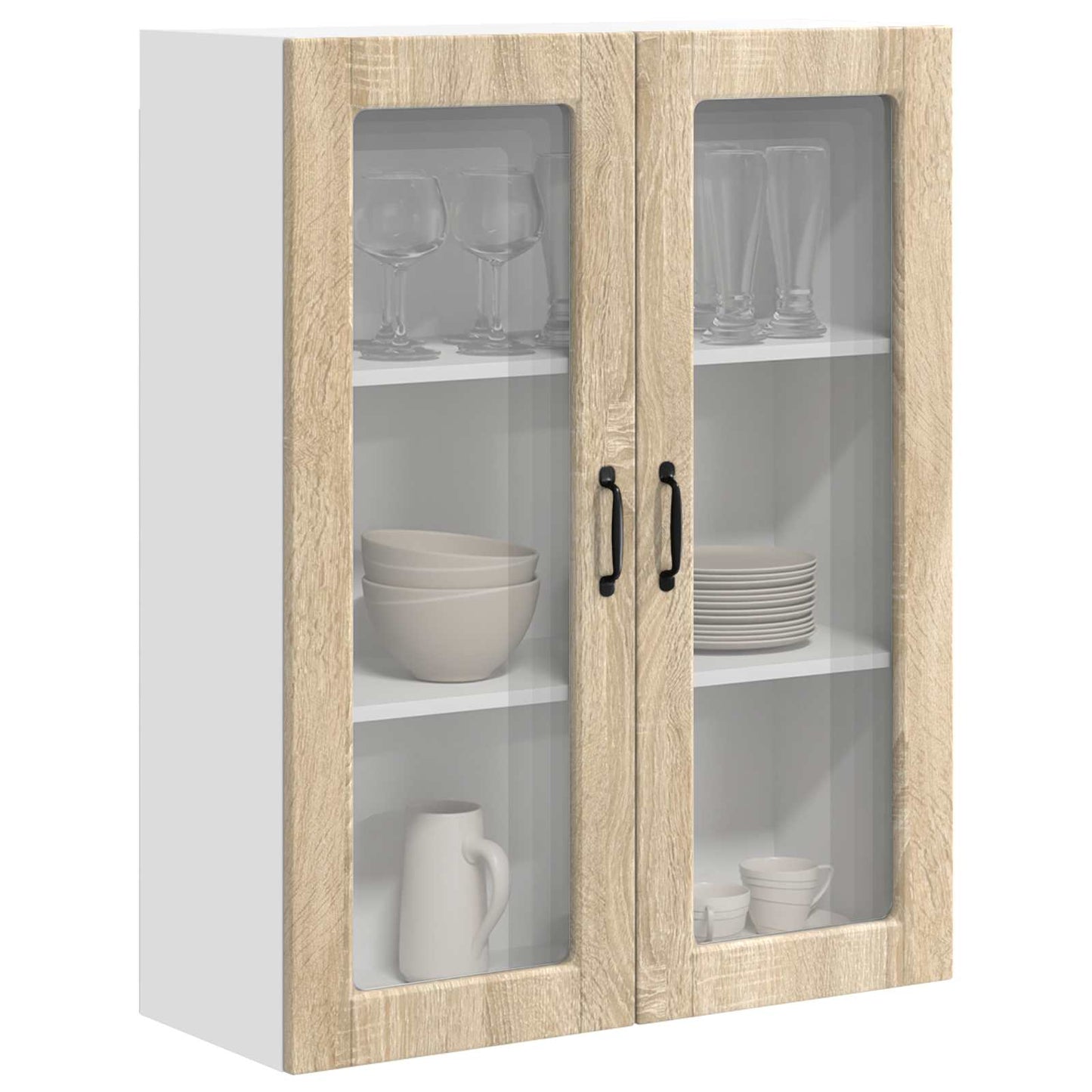 Wandglas-Schrank PORTO Sonoma-Eiche 80 x 31 x 100 cm