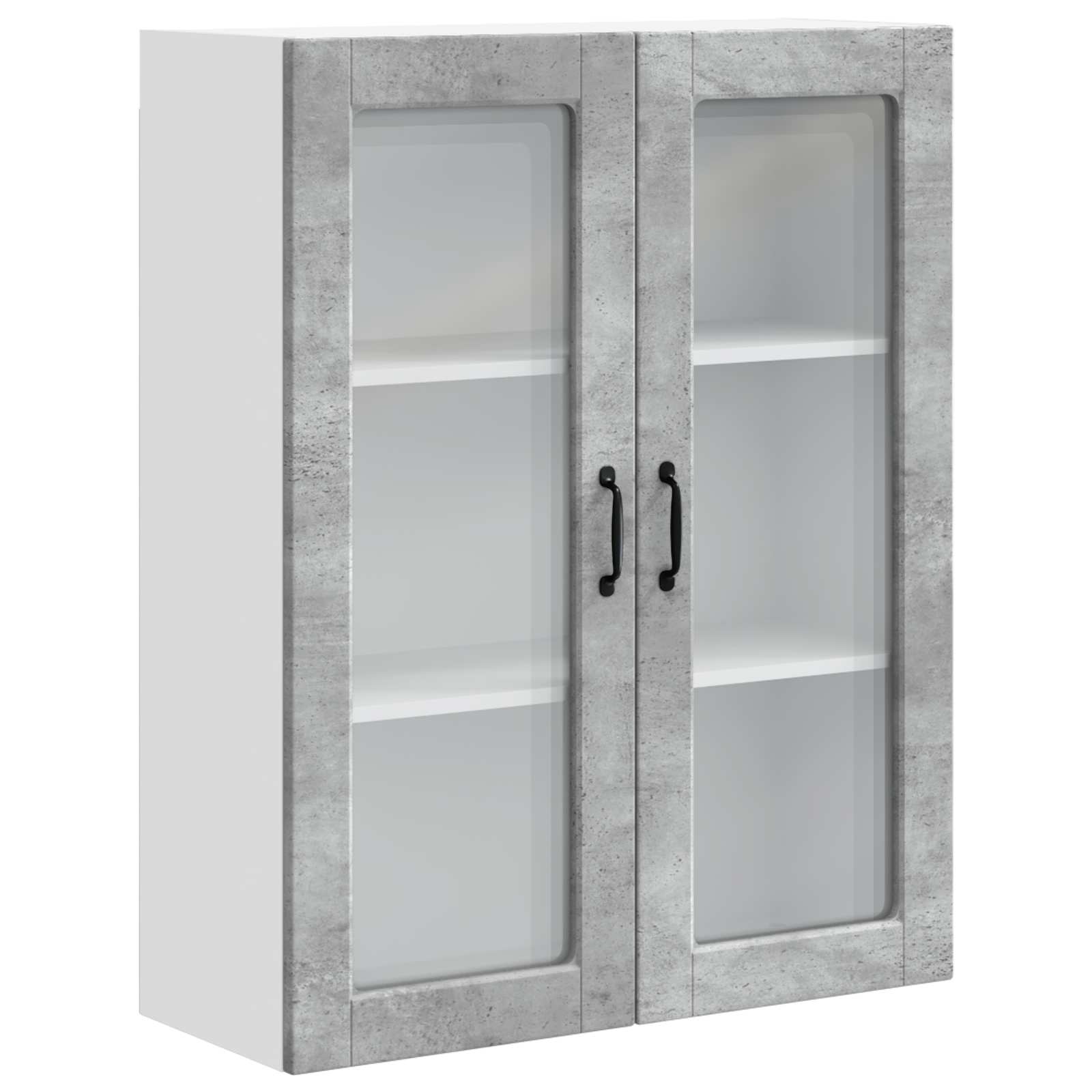 Wandglas-Schrank PORTO Beton Grau 80 x 31 x 100 cm