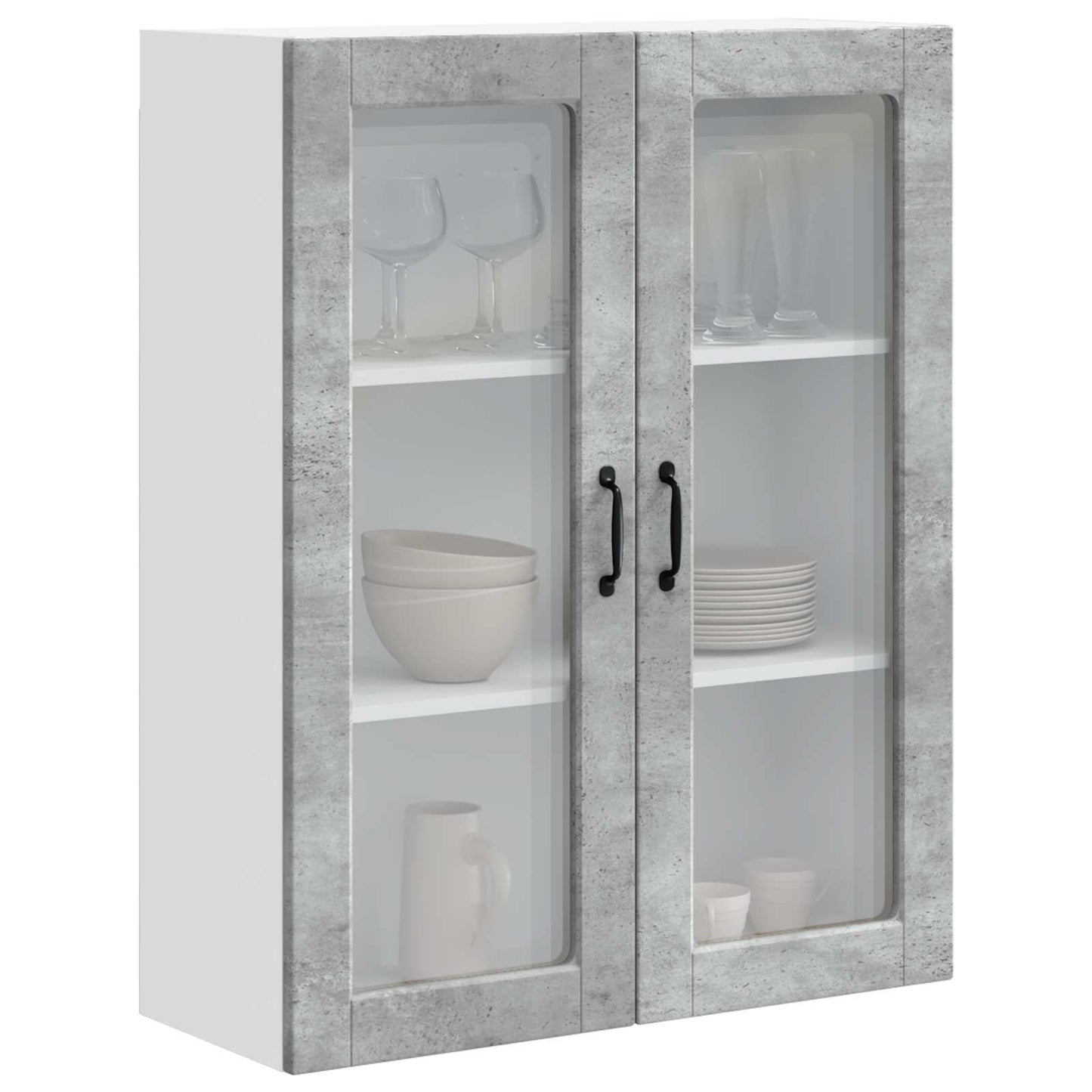 Wandglas-Schrank PORTO Beton Grau 80 x 31 x 100 cm