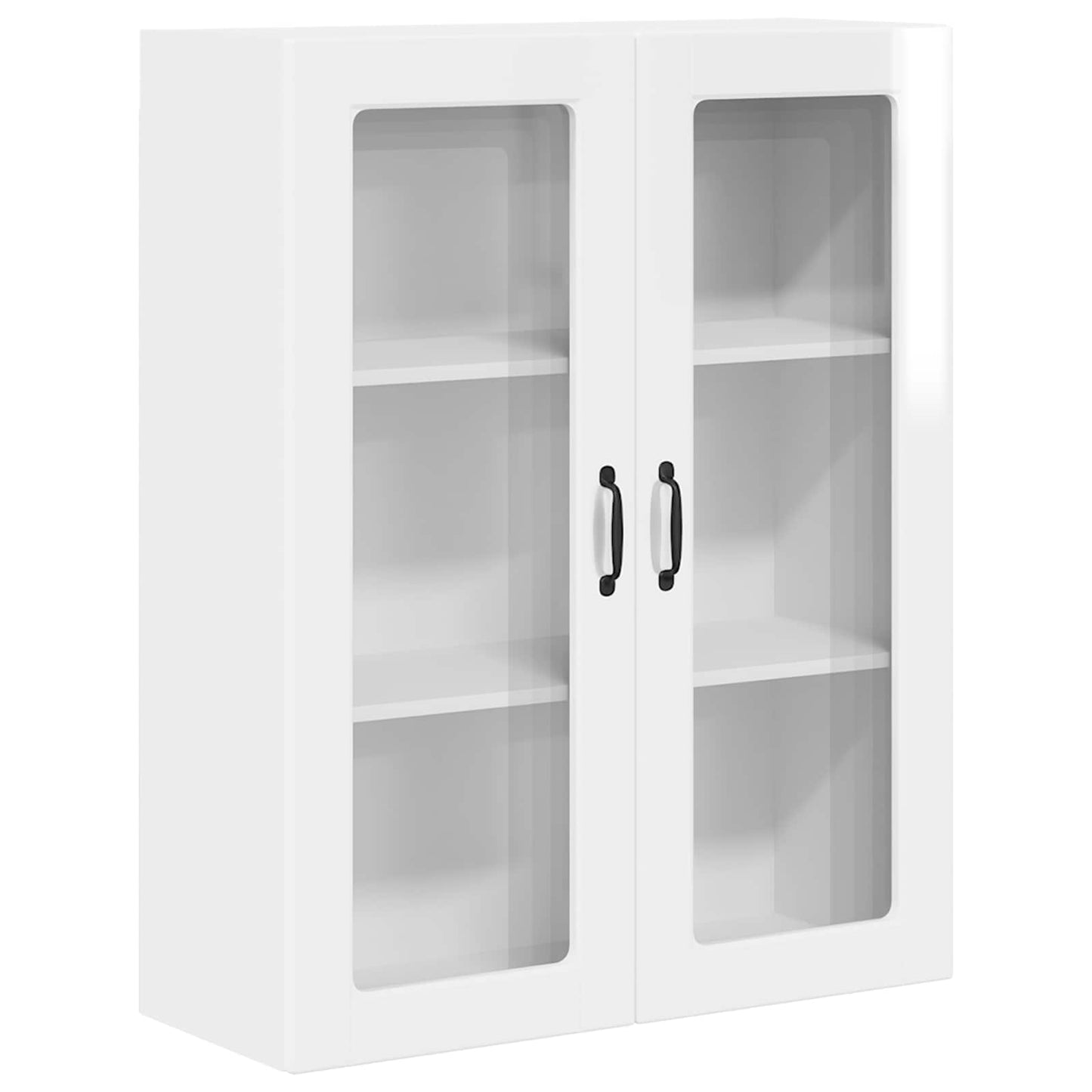 Wandglas-Schrank PORTO Hochglanz Weiß 80 x 31 x 100 cm