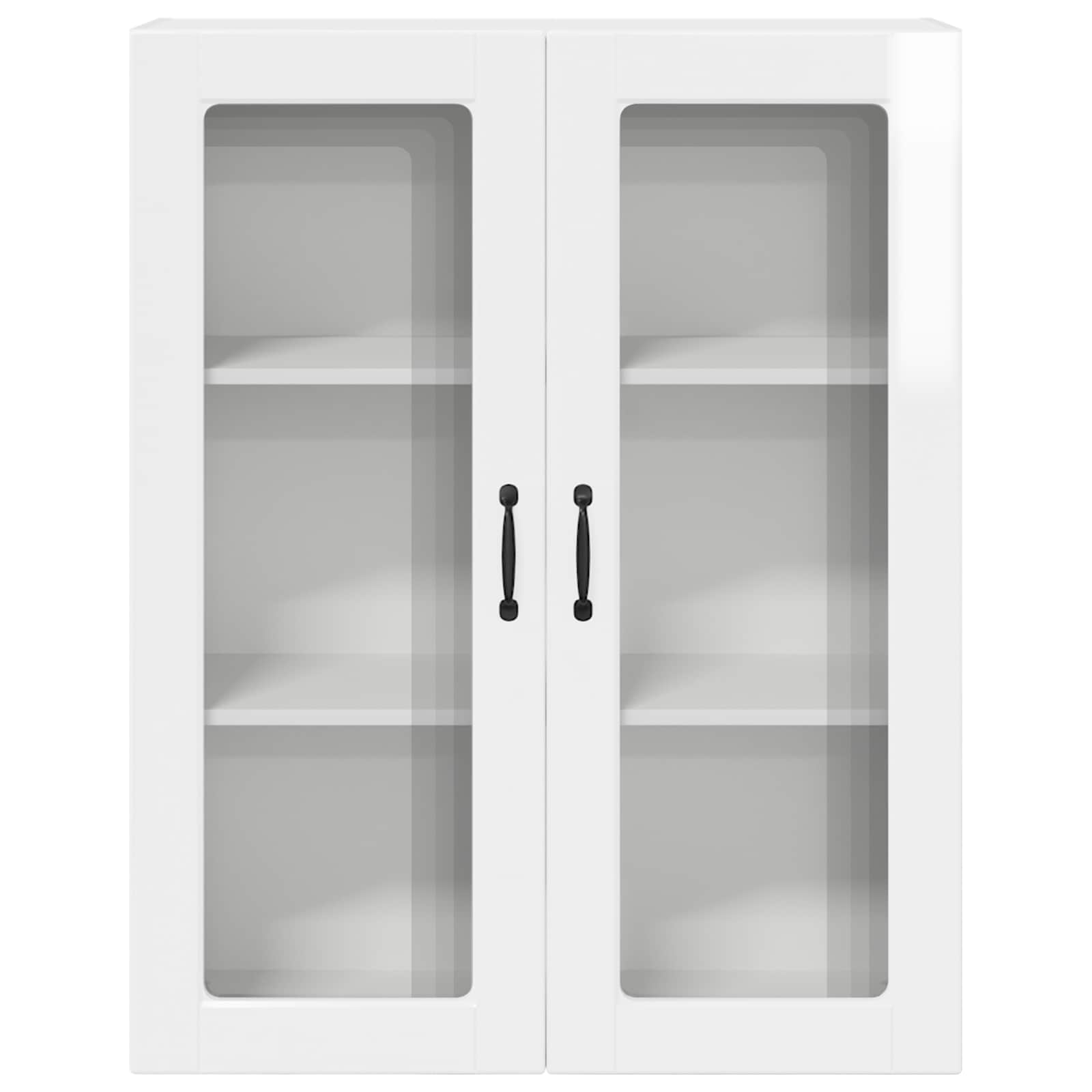 Wandglas-Schrank PORTO Hochglanz Weiß 80 x 31 x 100 cm