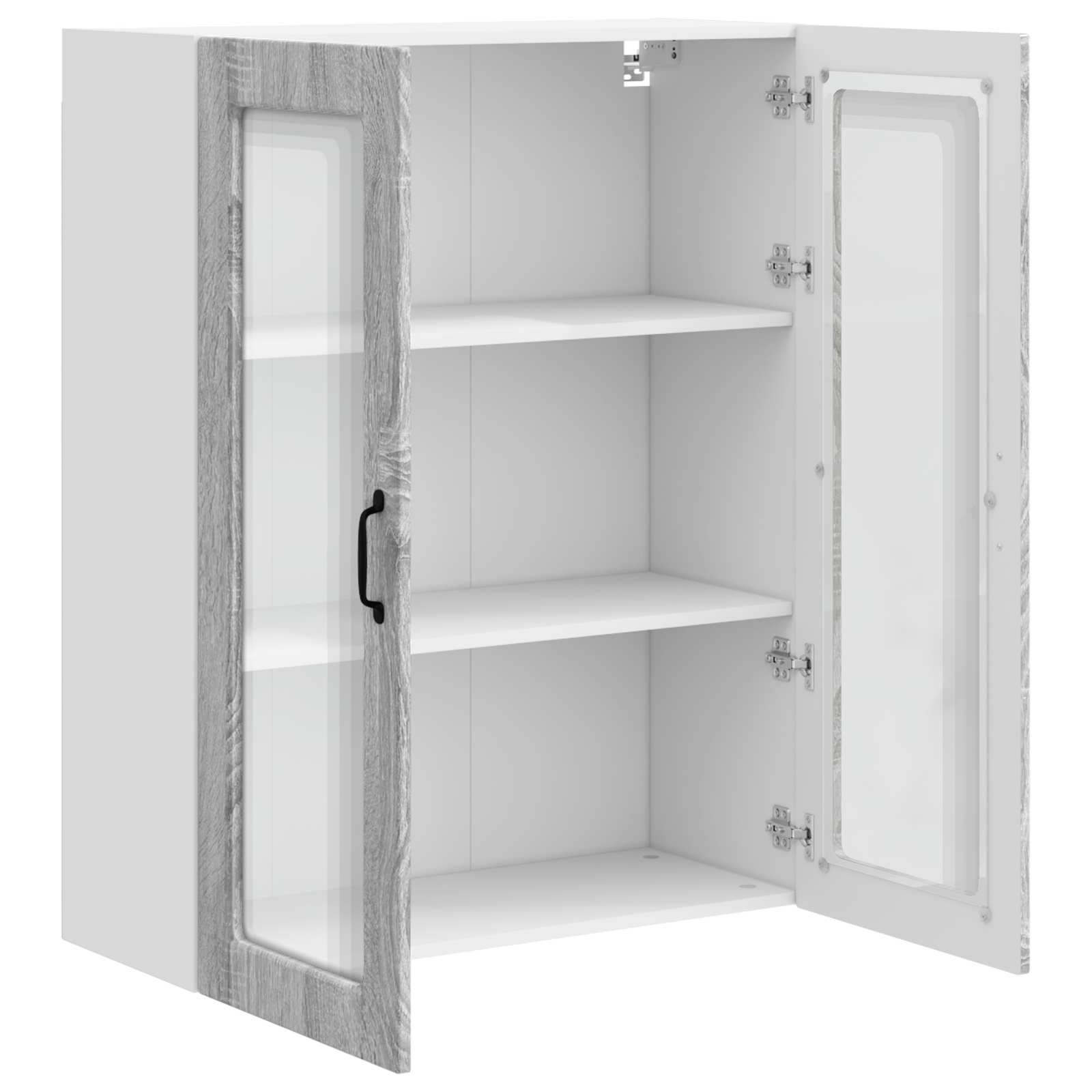 Wandglas-Schrank PORTO Graues Sonoma 80 x 31 x 100 cm