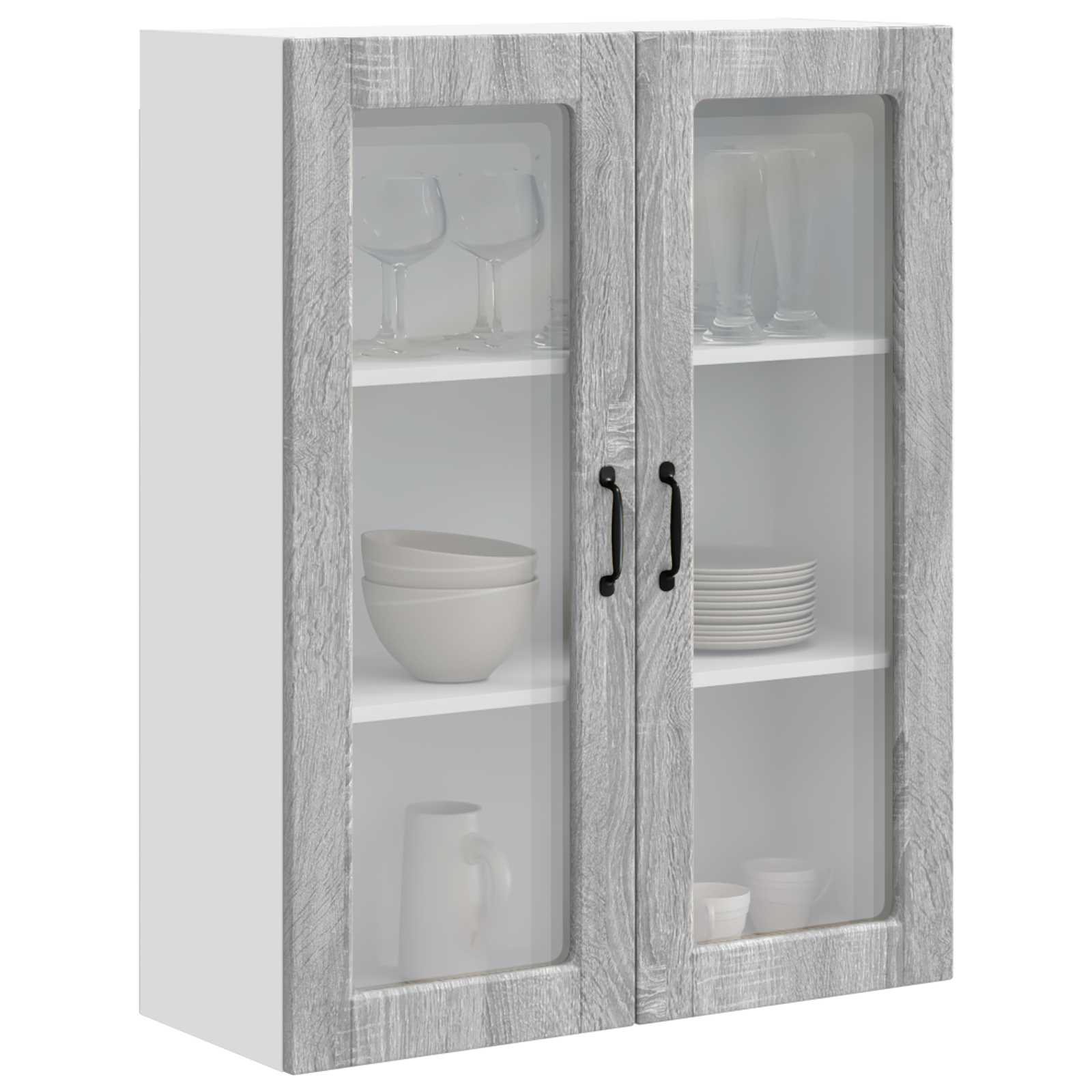 Wandglas-Schrank PORTO Graues Sonoma 80 x 31 x 100 cm