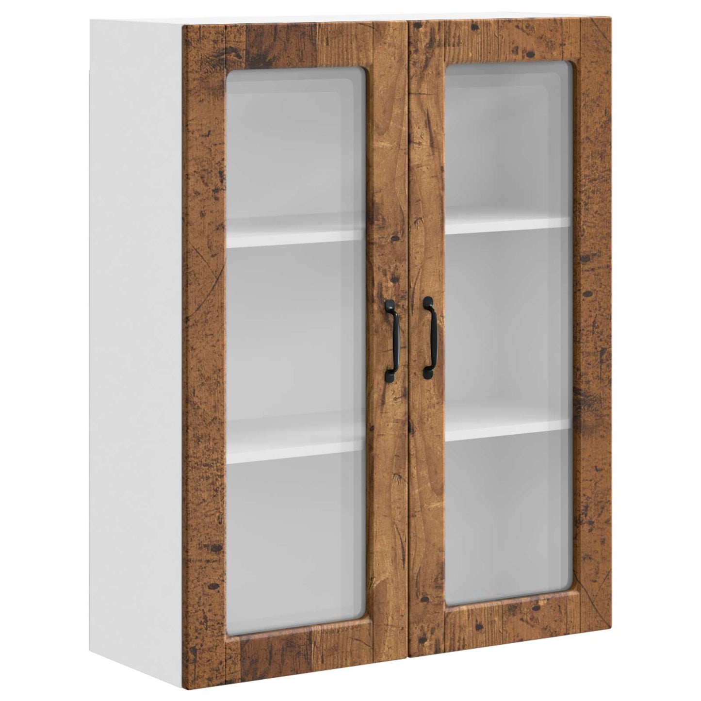Wandglas-Schrank PORTO Altholz 80 x 31 x 100 cm Holzwerkstoff