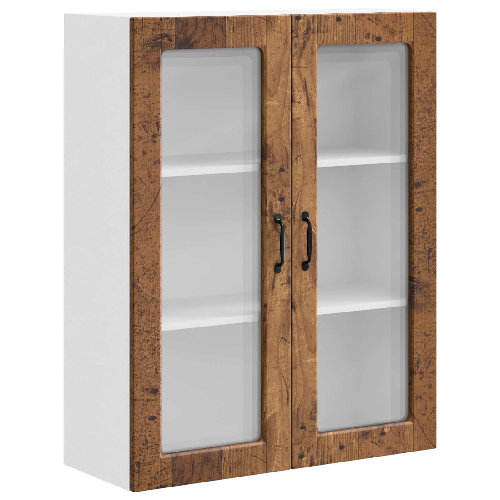 Wandglas-Schrank PORTO Altholz 80 x 31 x 100 cm Holzwerkstoff