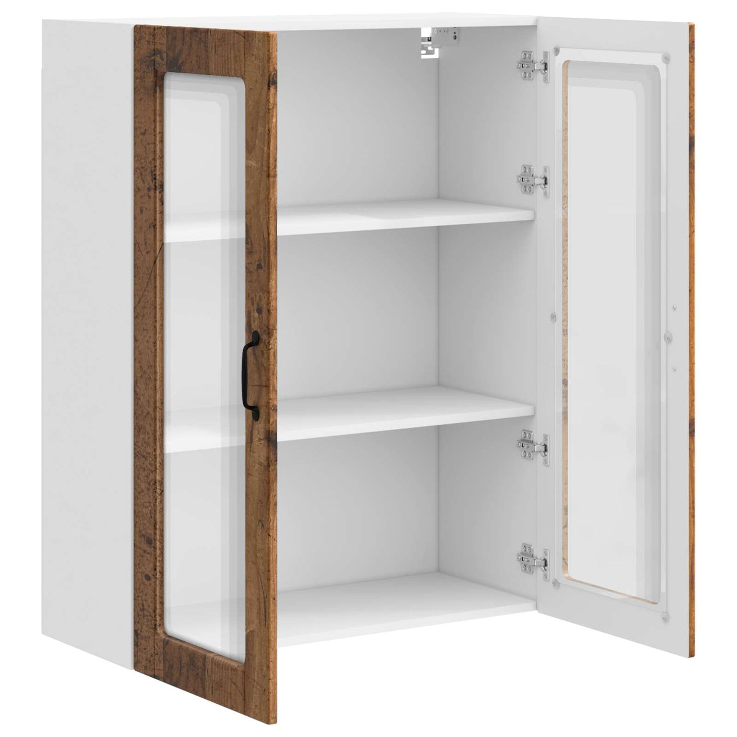 Wandglas-Schrank PORTO Altholz 80 x 31 x 100 cm Holzwerkstoff