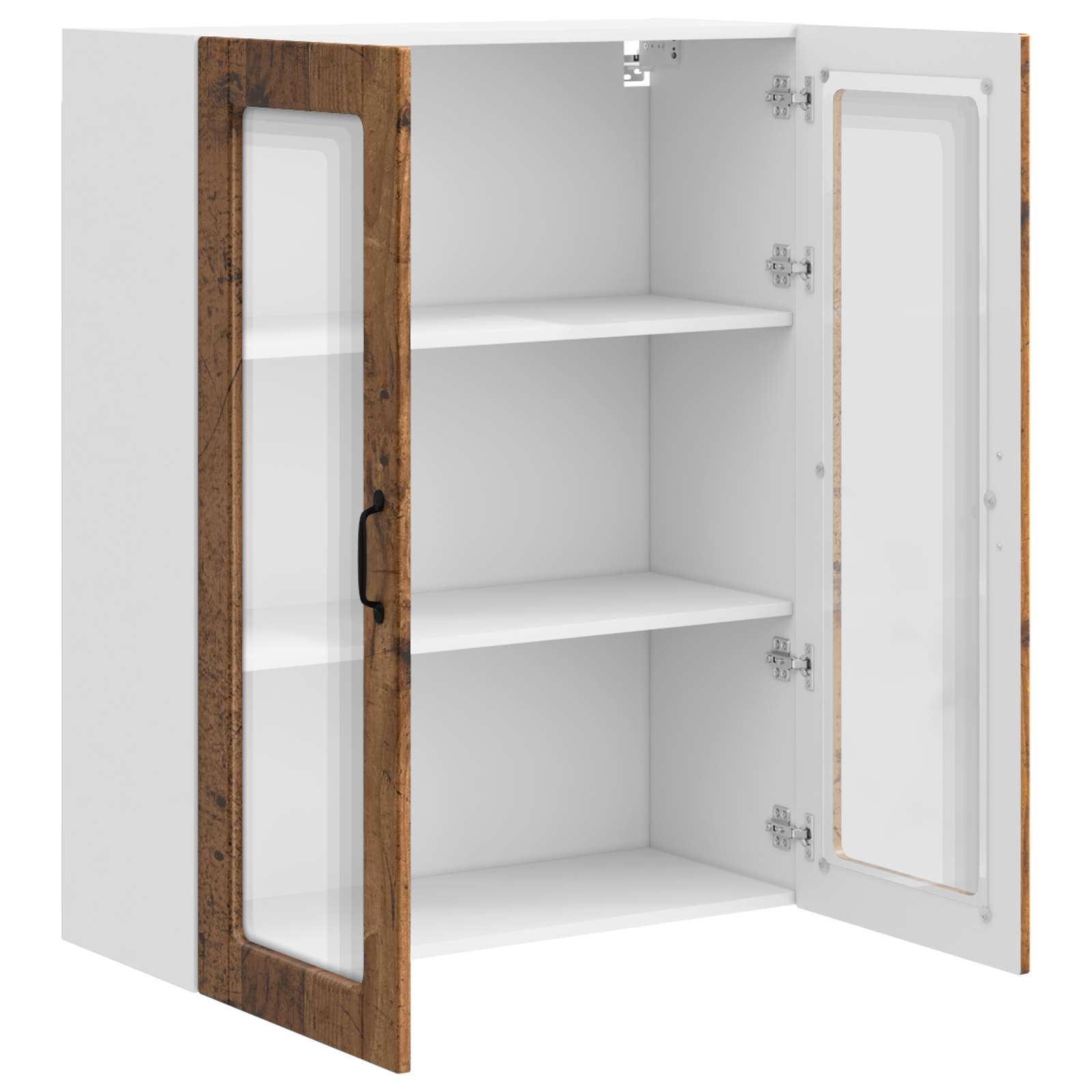 Wandglas-Schrank PORTO Altholz 80 x 31 x 100 cm Holzwerkstoff
