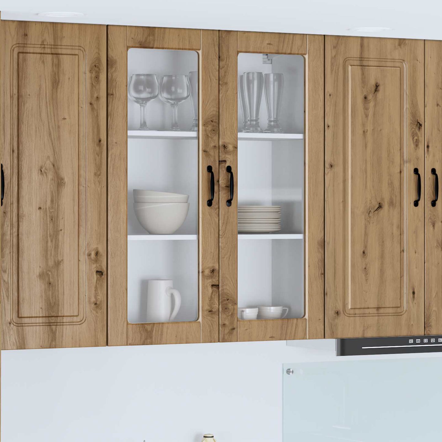Wandglas-Schrank PORTO Artisan-Eiche 80 x 31 x 100 cm