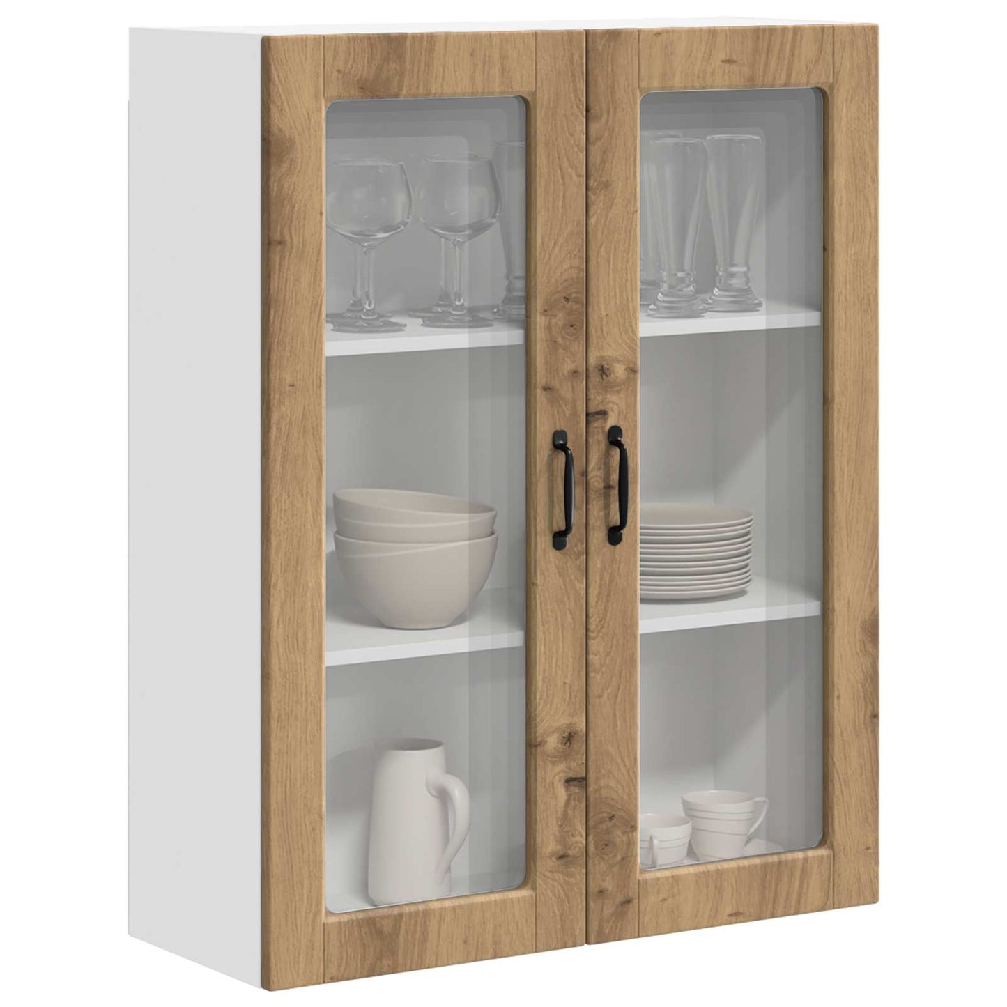 Wandglas-Schrank PORTO Artisan-Eiche 80 x 31 x 100 cm