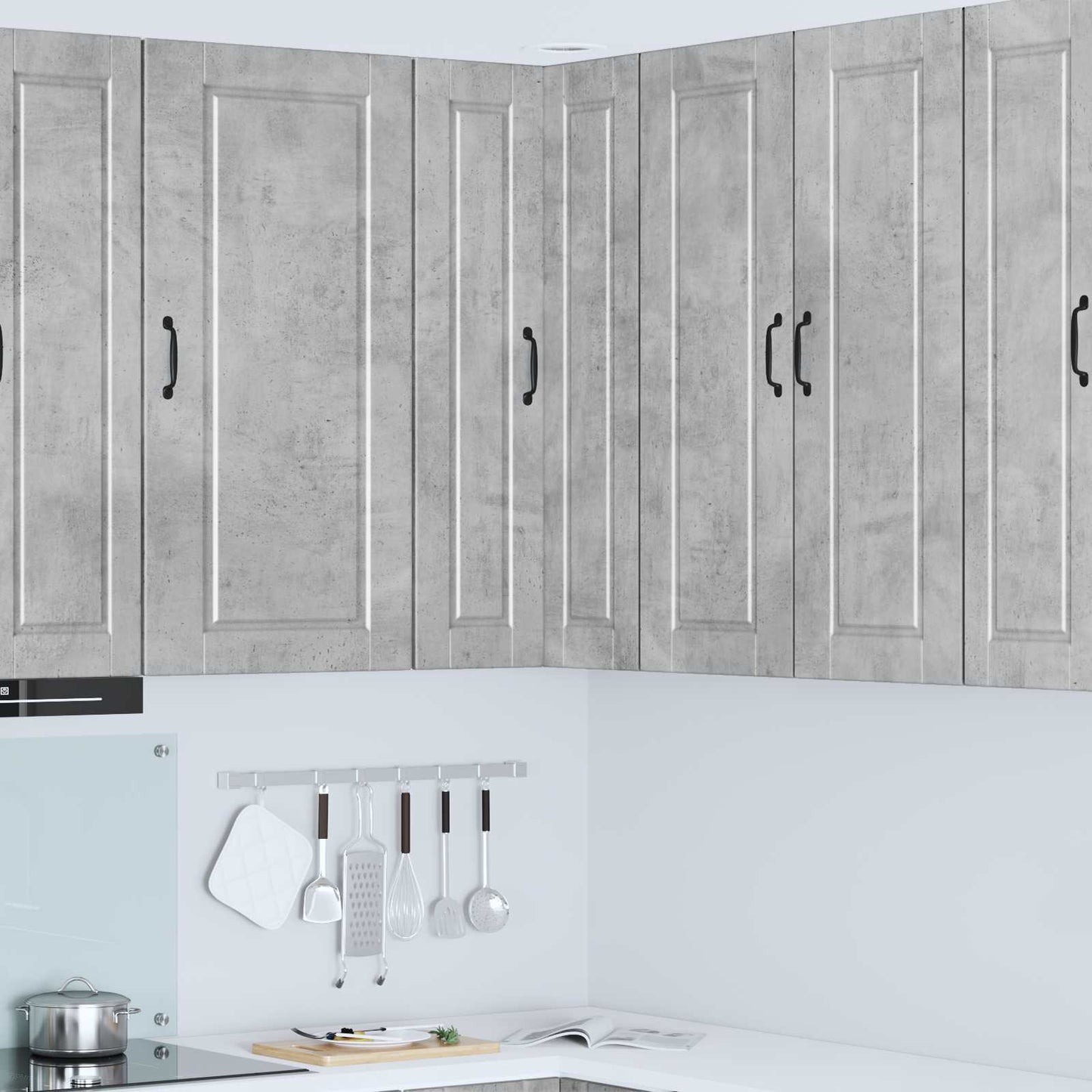 Wand-Eckschrank PORTO Beton Grau 57 x 57 x 100 cm Holzwerkstoff