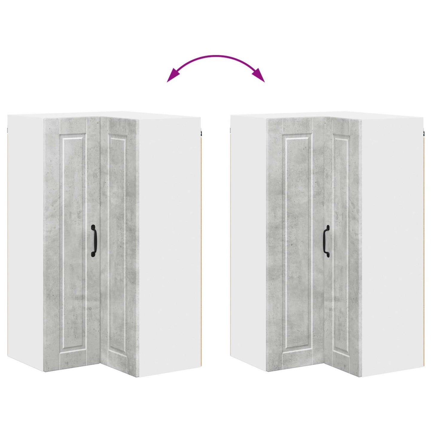Wand-Eckschrank PORTO Beton Grau 57 x 57 x 100 cm Holzwerkstoff
