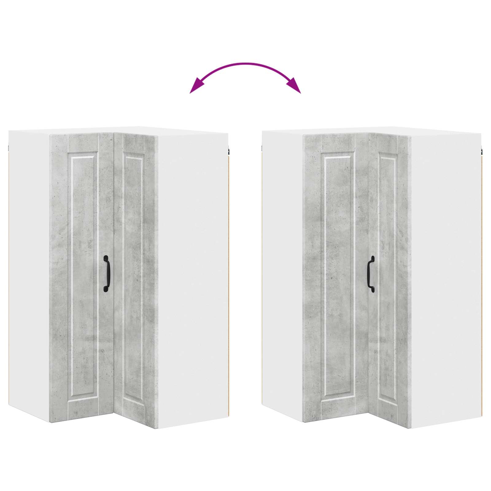 Wand-Eckschrank PORTO Beton Grau 57 x 57 x 100 cm Holzwerkstoff
