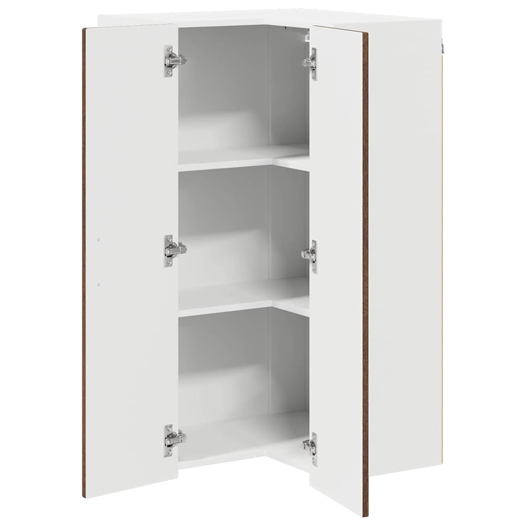 Küchenwandschrank mit Regal Braun Eichen-Optik 57 x 57 x 100 cm