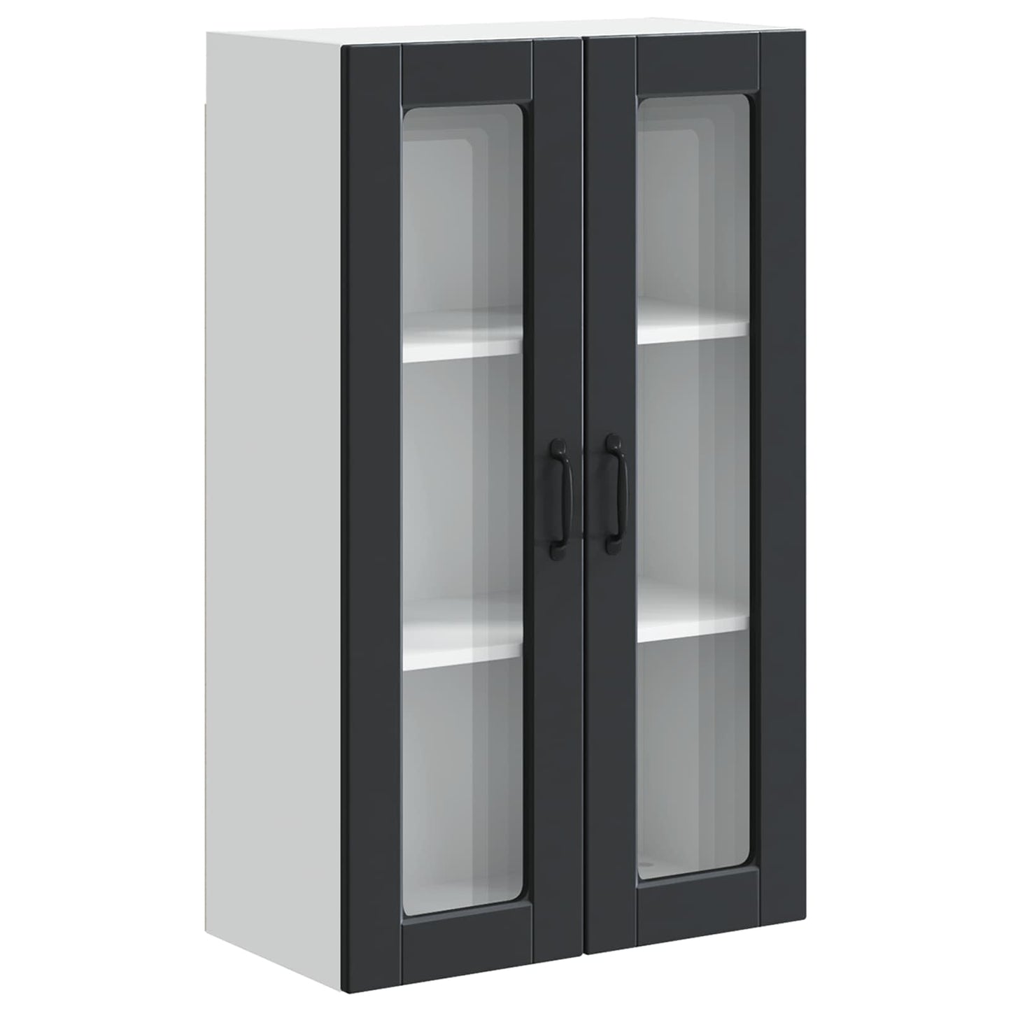 Wandglas-Schrank PORTO Schwarz 60 x 31 x 100 cm Holzwerkstoff