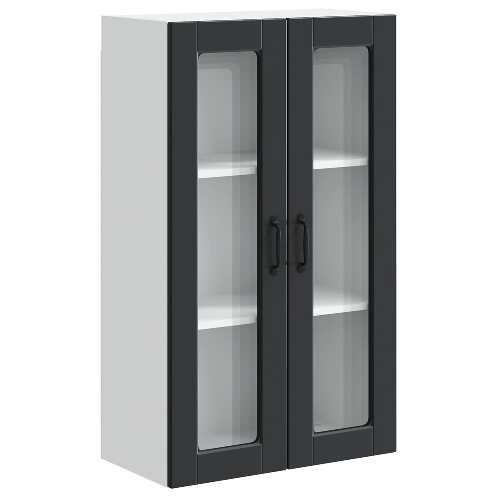 Wandglas-Schrank PORTO Schwarz 60 x 31 x 100 cm Holzwerkstoff