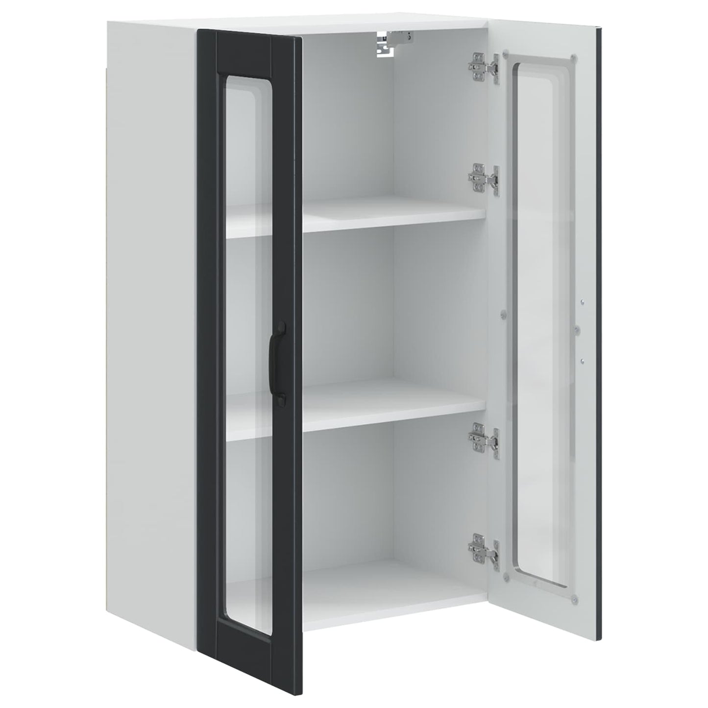 Wandglas-Schrank PORTO Schwarz 60 x 31 x 100 cm Holzwerkstoff