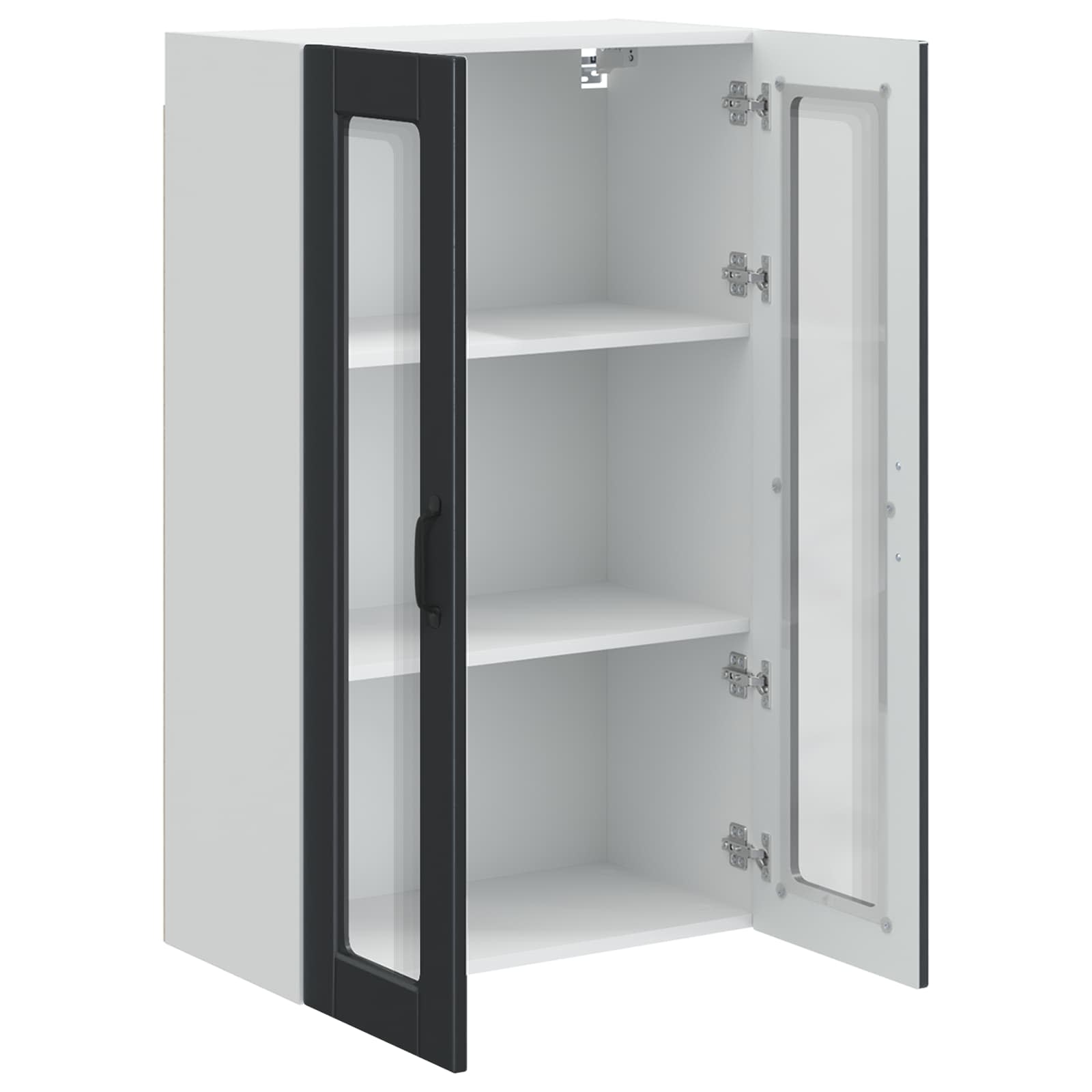 Wandglas-Schrank PORTO Schwarz 60 x 31 x 100 cm Holzwerkstoff