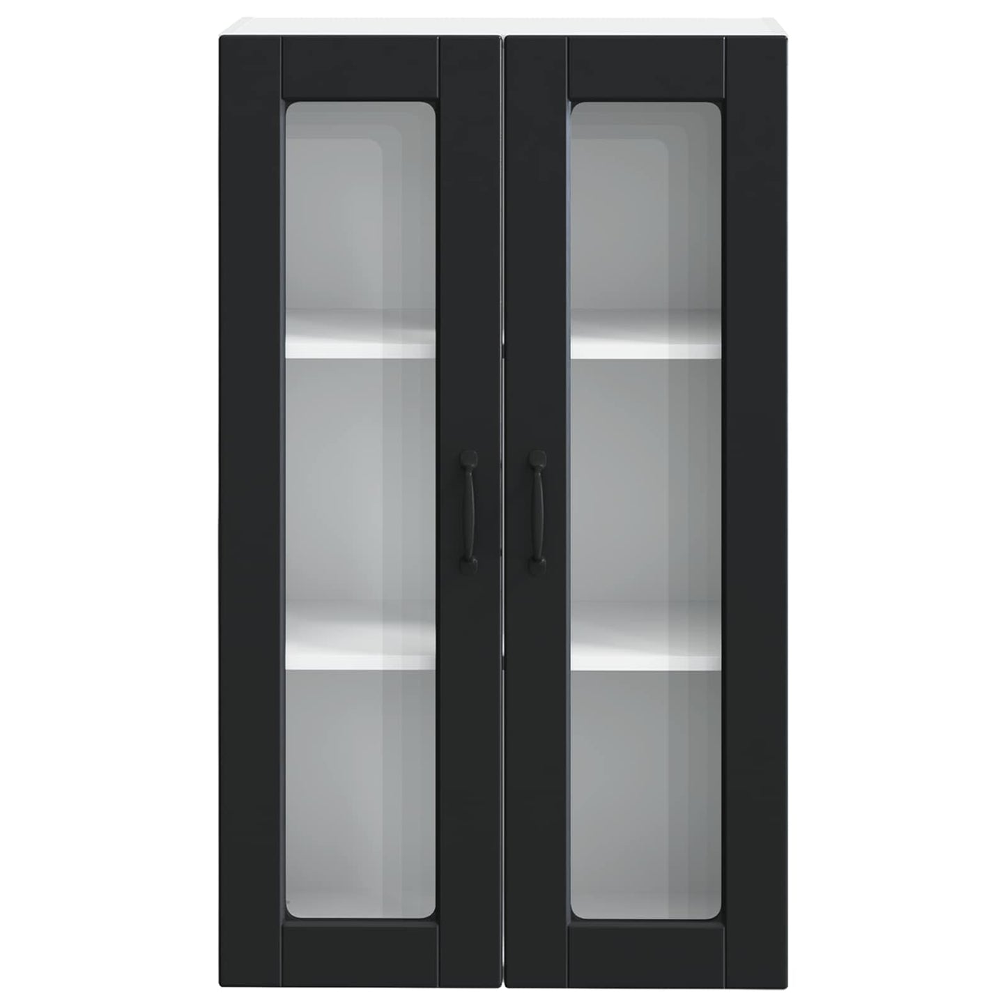 Wandglas-Schrank PORTO Schwarz 60 x 31 x 100 cm Holzwerkstoff