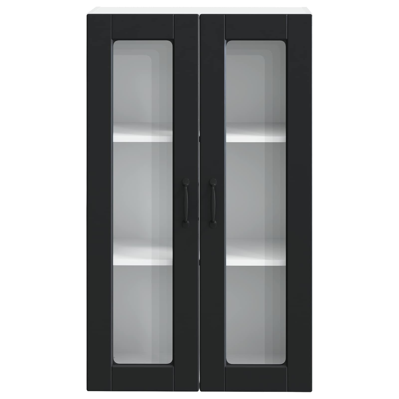 Wandglas-Schrank PORTO Schwarz 60 x 31 x 100 cm Holzwerkstoff