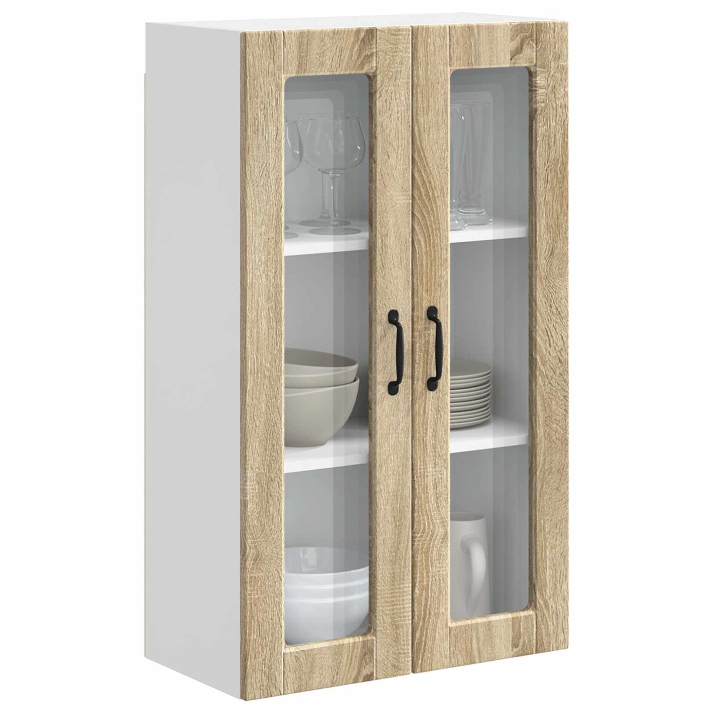 Wandglas-Schrank PORTO Sonoma-Eiche 60 x 31 x 100 cm