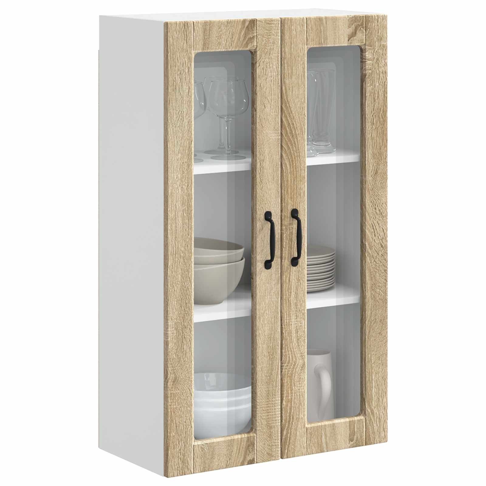 Wandglas-Schrank PORTO Sonoma-Eiche 60 x 31 x 100 cm