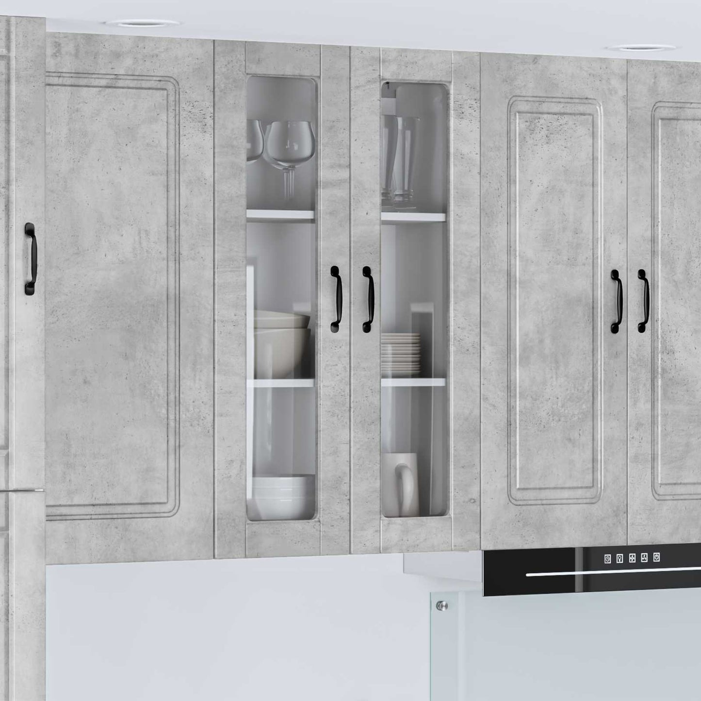 Wandglas-Schrank PORTO Beton Grau 60 x 31 x 100 cm