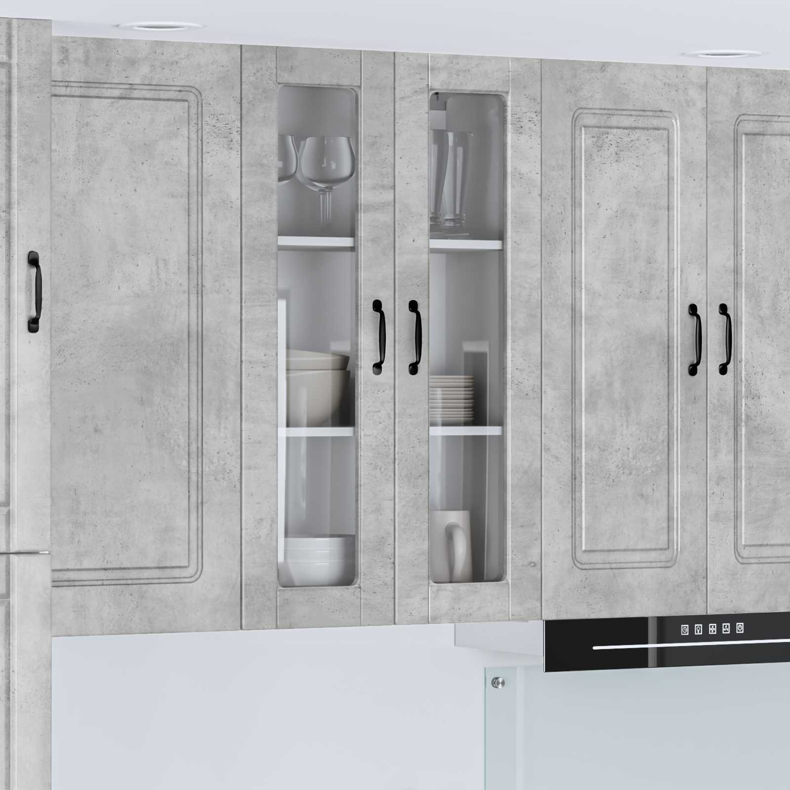 Wandglas-Schrank PORTO Beton Grau 60 x 31 x 100 cm