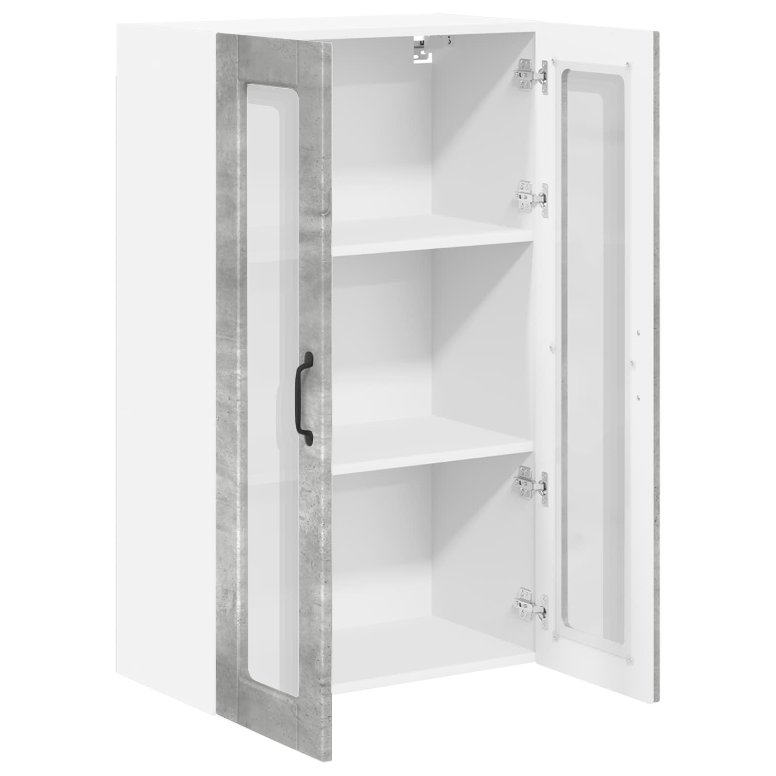 Wandglas-Schrank PORTO Beton Grau 60 x 31 x 100 cm
