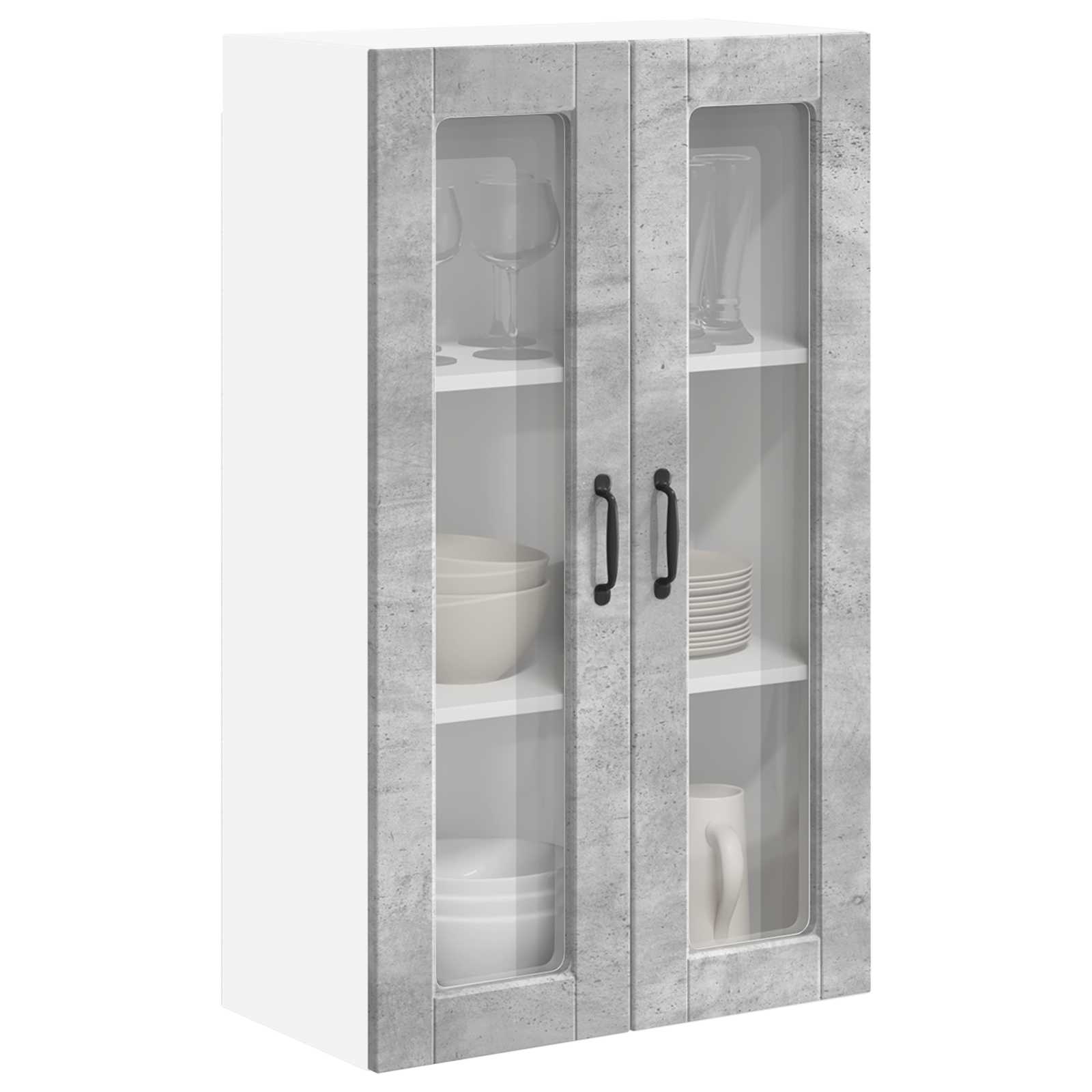 Wandglas-Schrank PORTO Beton Grau 60 x 31 x 100 cm