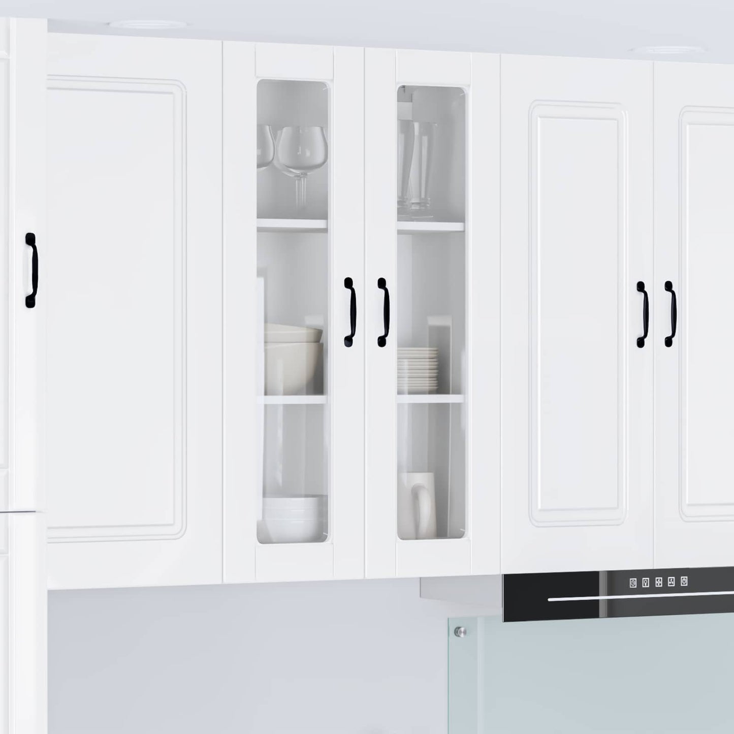 Wandglas-Schrank PORTO Hochglanz Weiß 60 x 31 x 100 cm