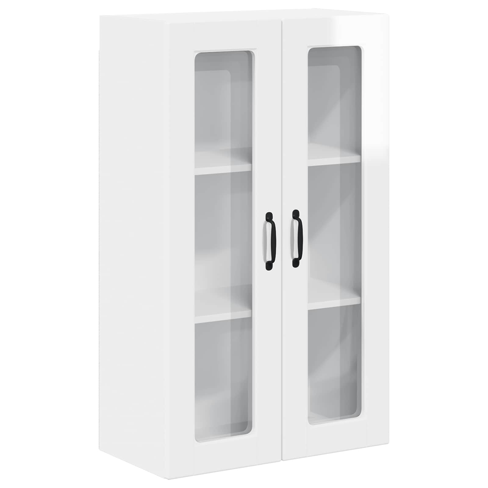 Wandglas-Schrank PORTO Hochglanz Weiß 60 x 31 x 100 cm