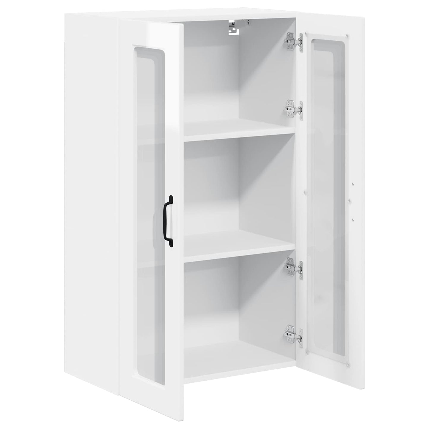 Wandglas-Schrank PORTO Hochglanz Weiß 60 x 31 x 100 cm